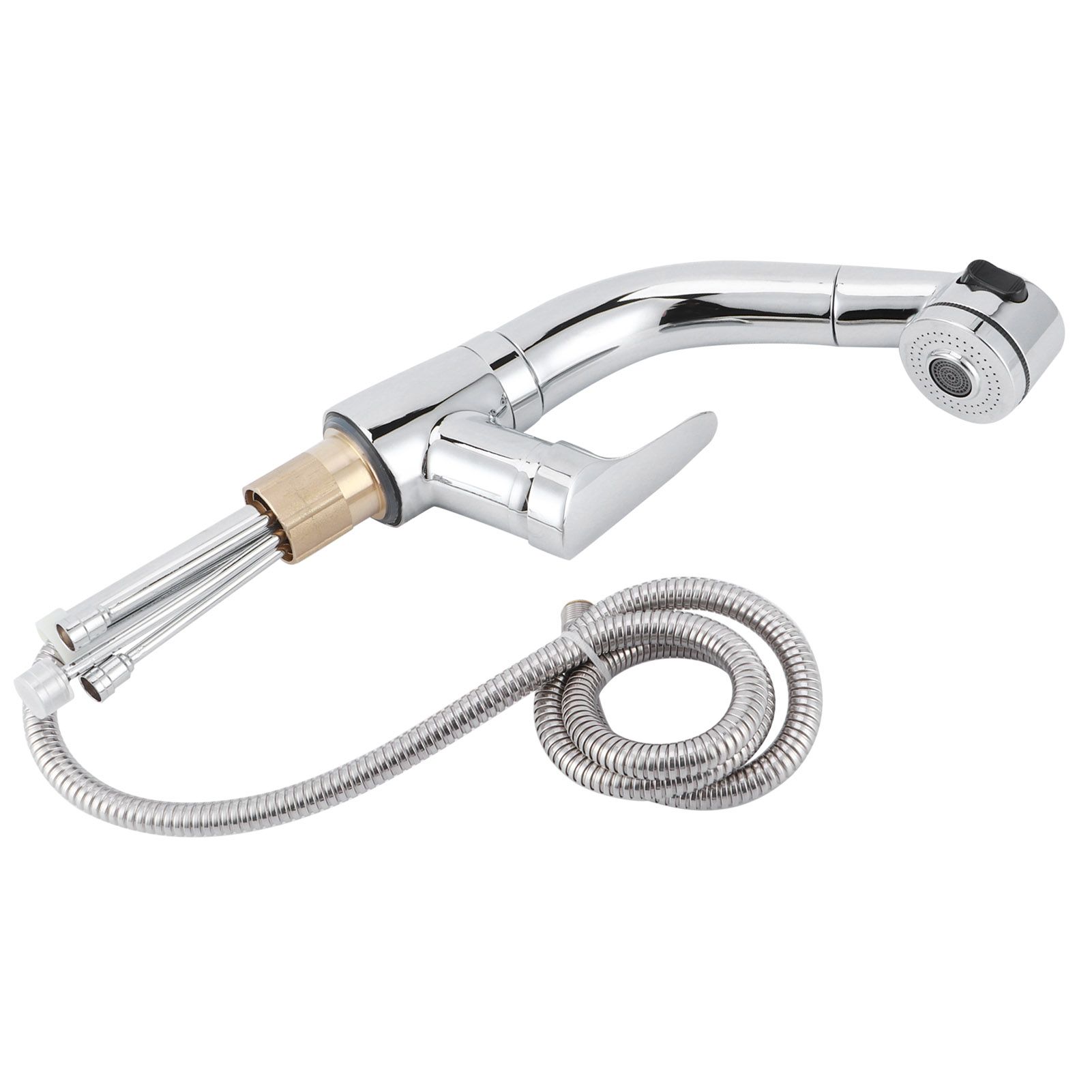 G1/2 Pull Out Bathroom Sink Faucet 360 Degree Rotatable Lift Type Hot and Cold view 8