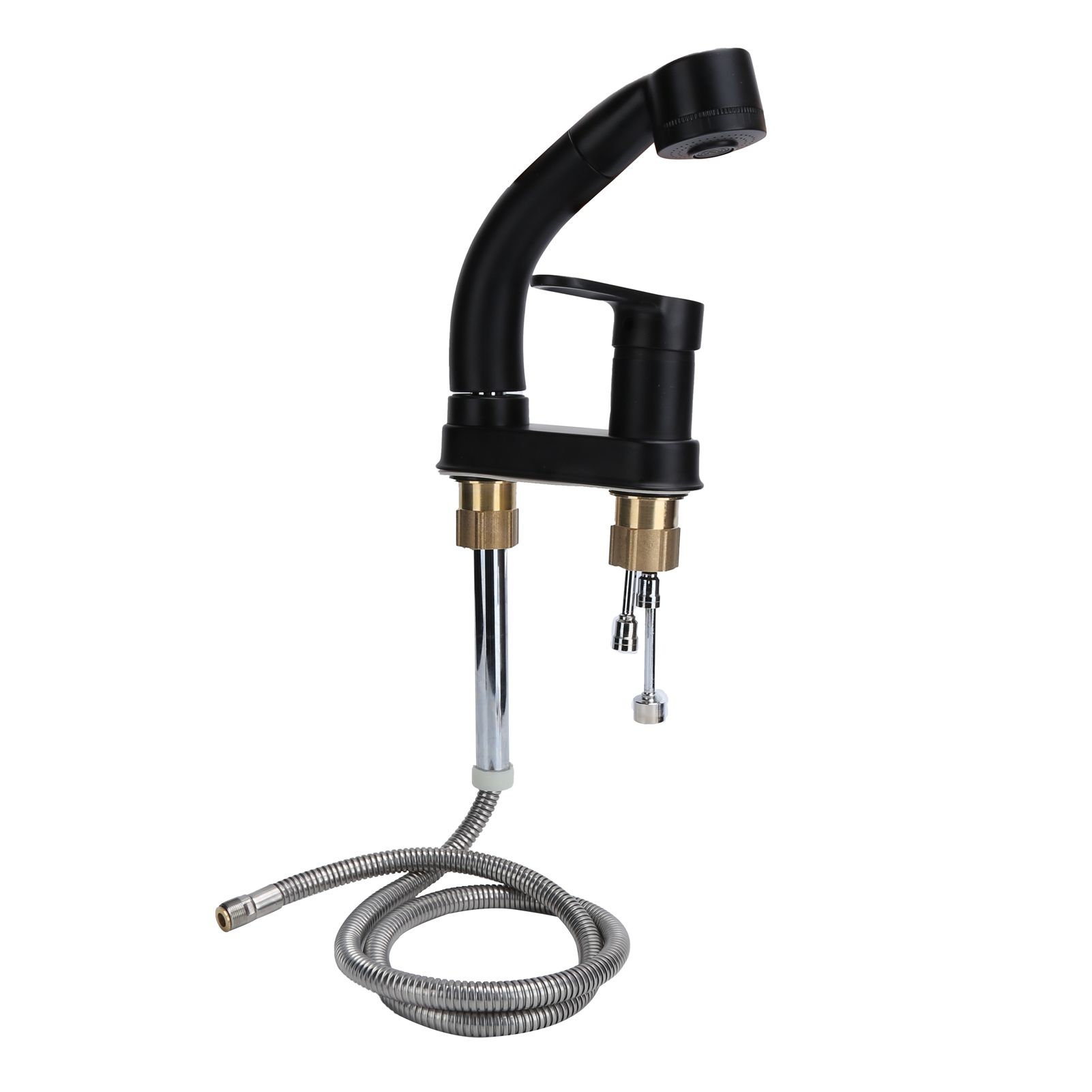 G1/2 Kitchen Cold and Hot Water Faucet Rotatable Sink Mixer Tap with Pull Out