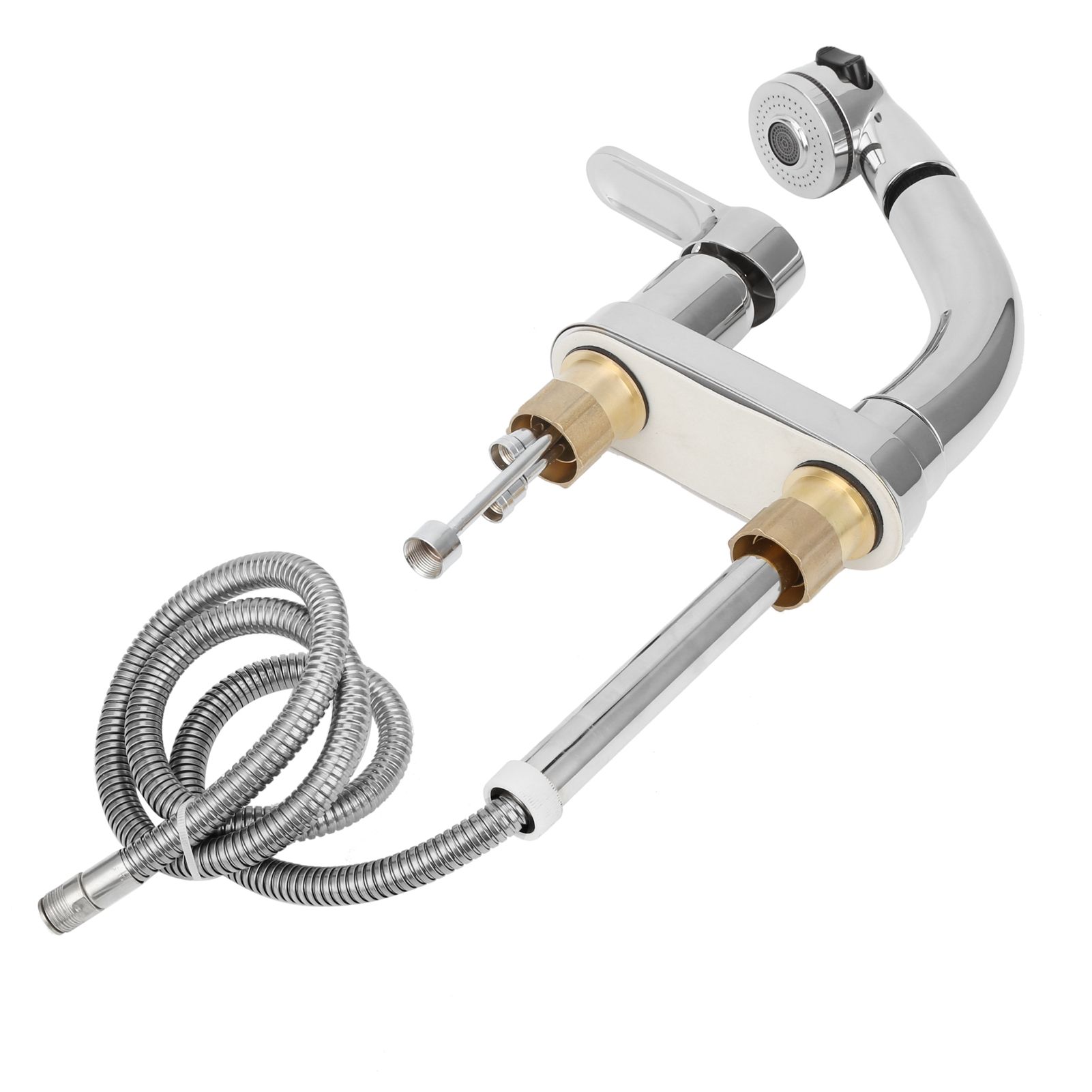 G1/2 Faucet Telescopic Rotatable Pull Out Cold Hot Water Mixer Tap for view 7