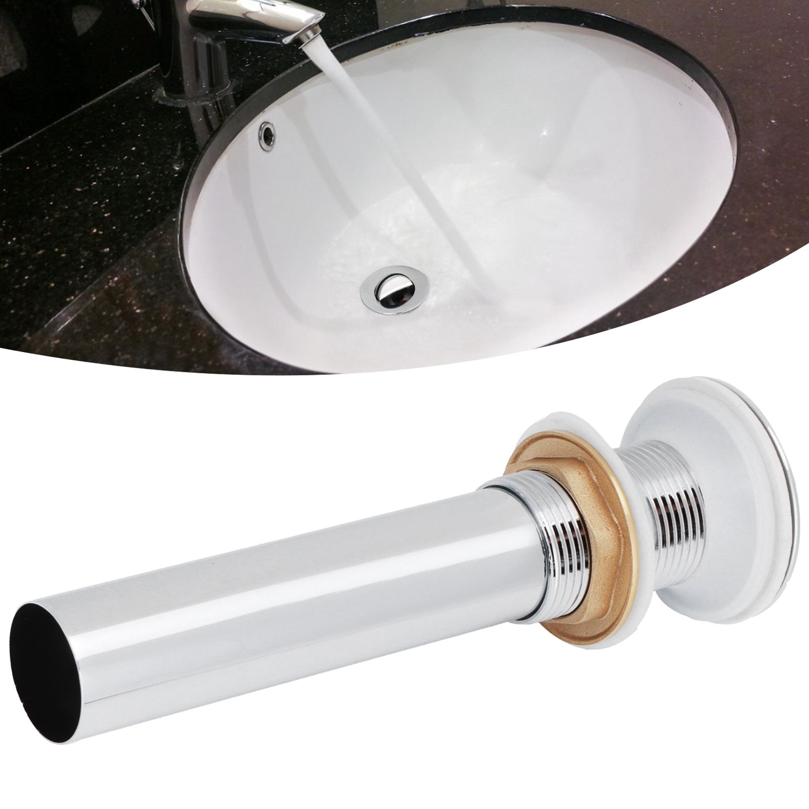 Basin Drain Sink Drain Stopper Electroplating Popup Drainer NonOverflow view 10