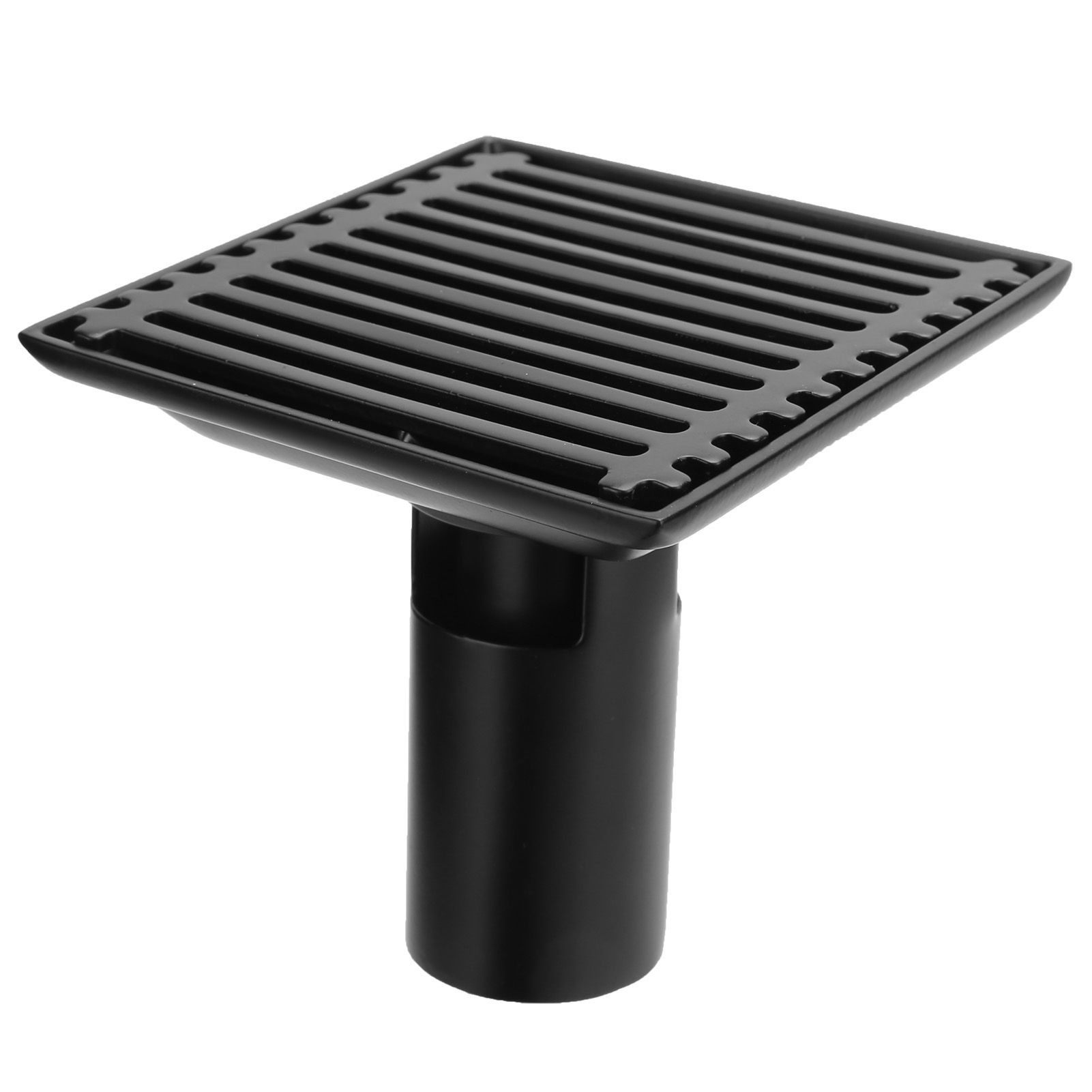 Floor Drain with Removable Cover Grille Square Shaped Shower Drain 10x10cm Black view 4