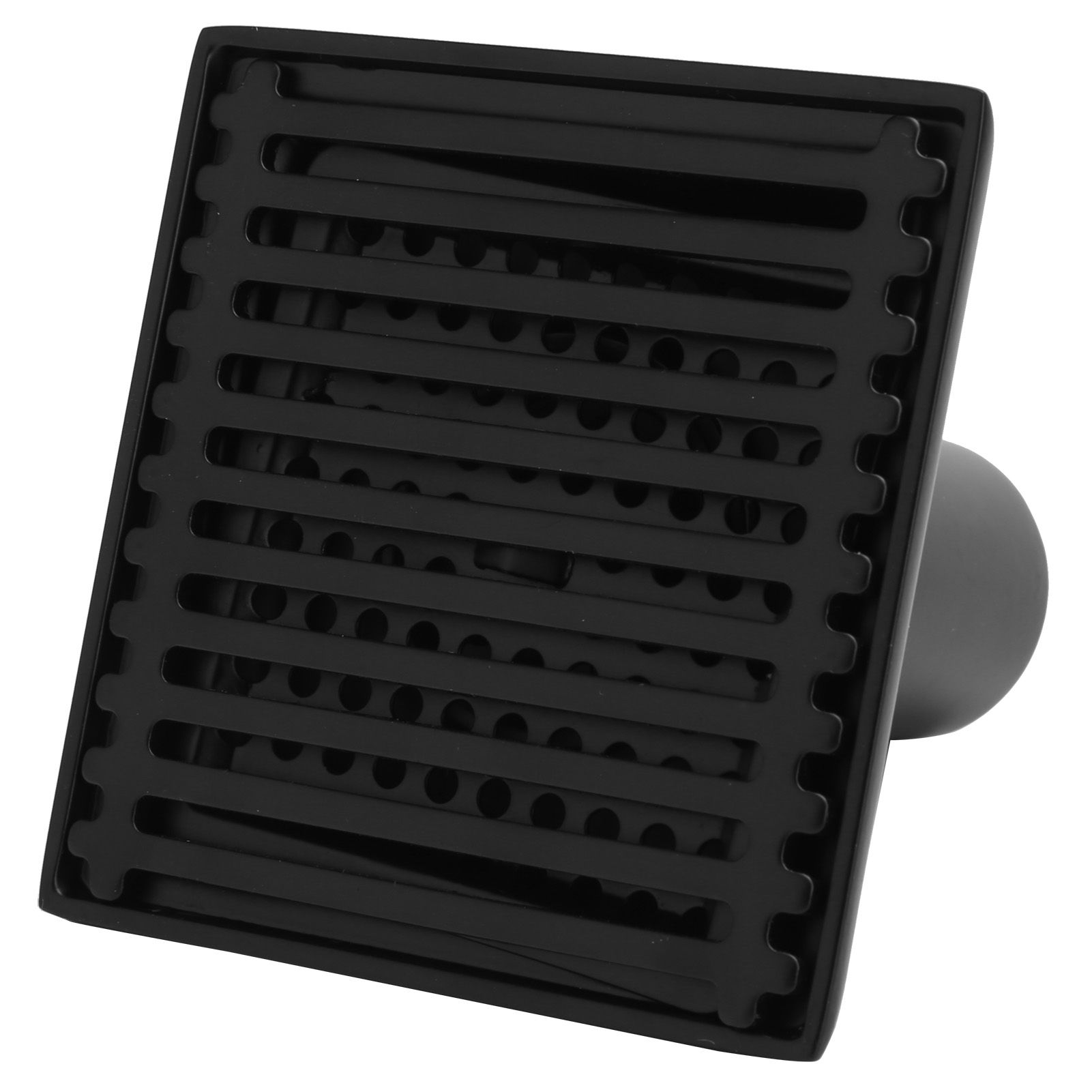 Floor Drain with Removable Cover Grille Square Shaped Shower Drain 10x10cm Black view 5