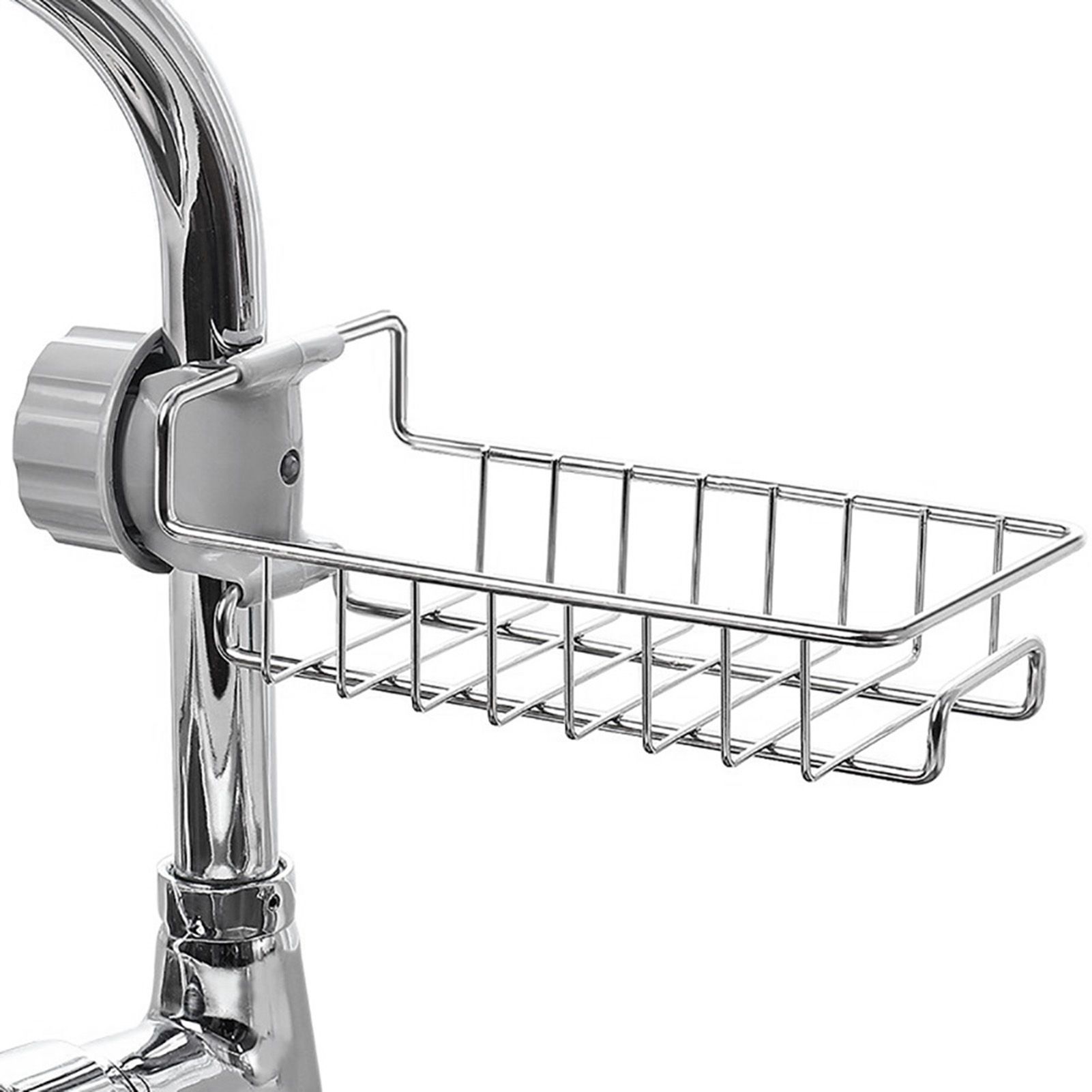 Sink Hanging Storage Rack Stainless Steel Faucet Clip Drain Shelf Dish Cloth view 10