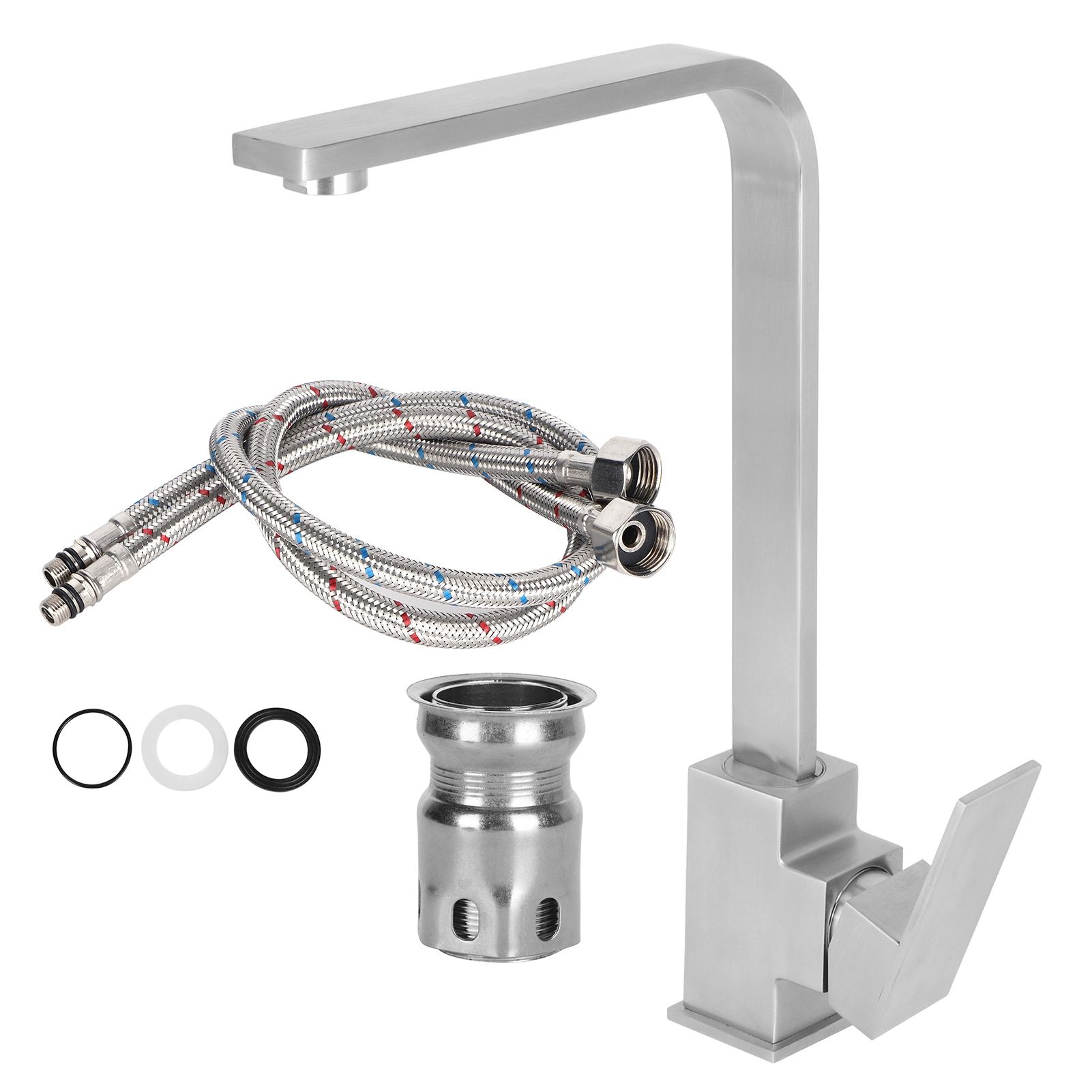 G1/2 Faucet Set 360° Rotating 304 Stainless Steel Cold Hot Mixer Water Tap for view 2