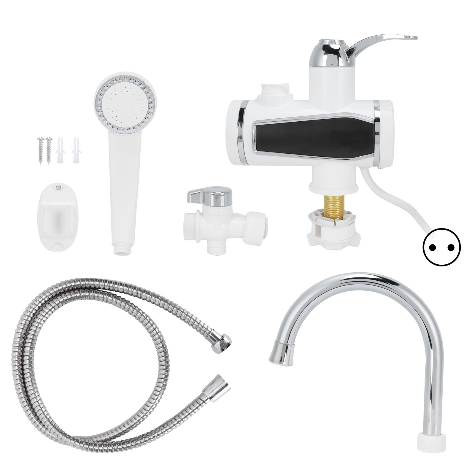 G1/2 3000W Instant Bath Electric Water Heater Faucet Head Sprayer Set view 2
