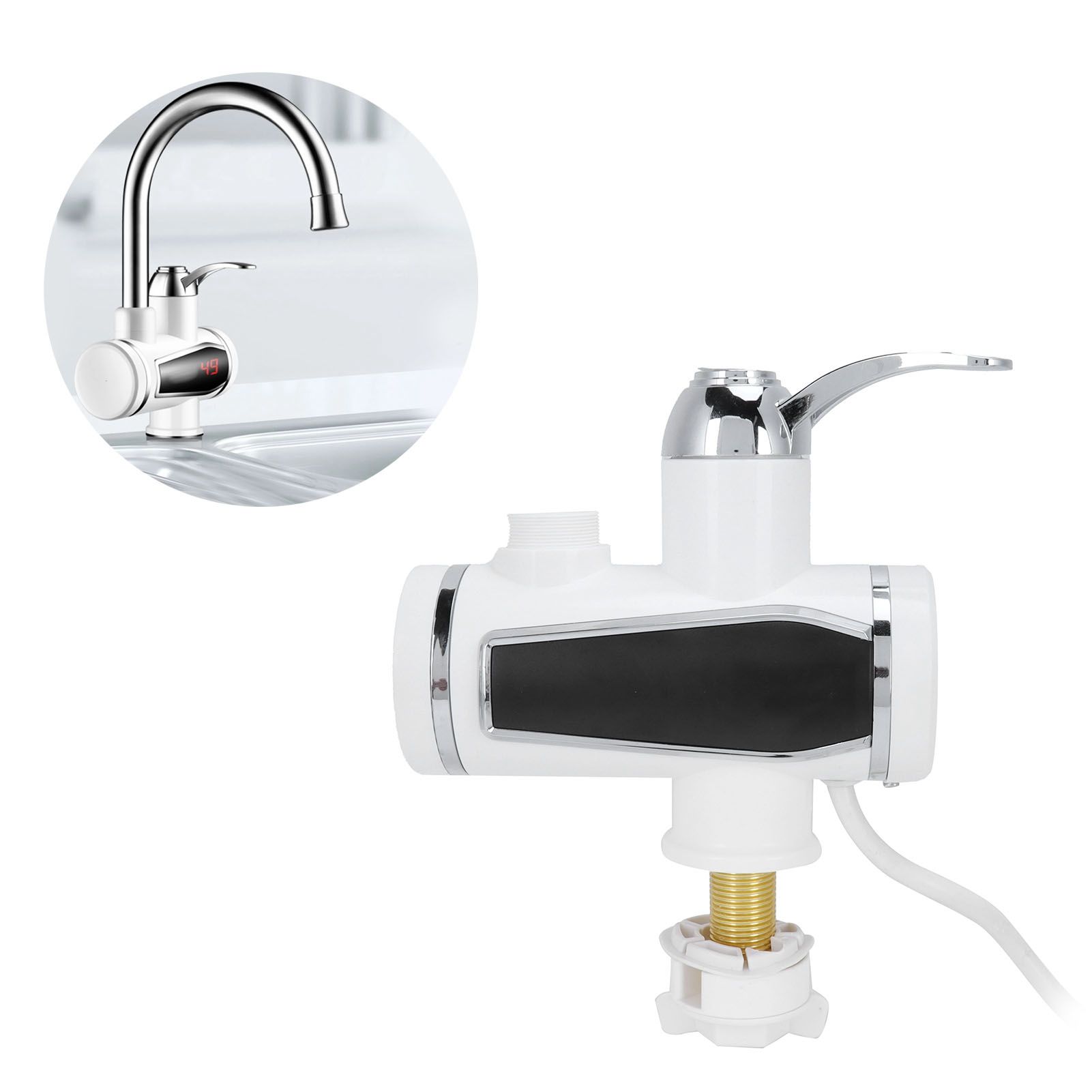 G1/2 3000W Instant Bath Electric Water Heater Faucet Head Sprayer Set view 11