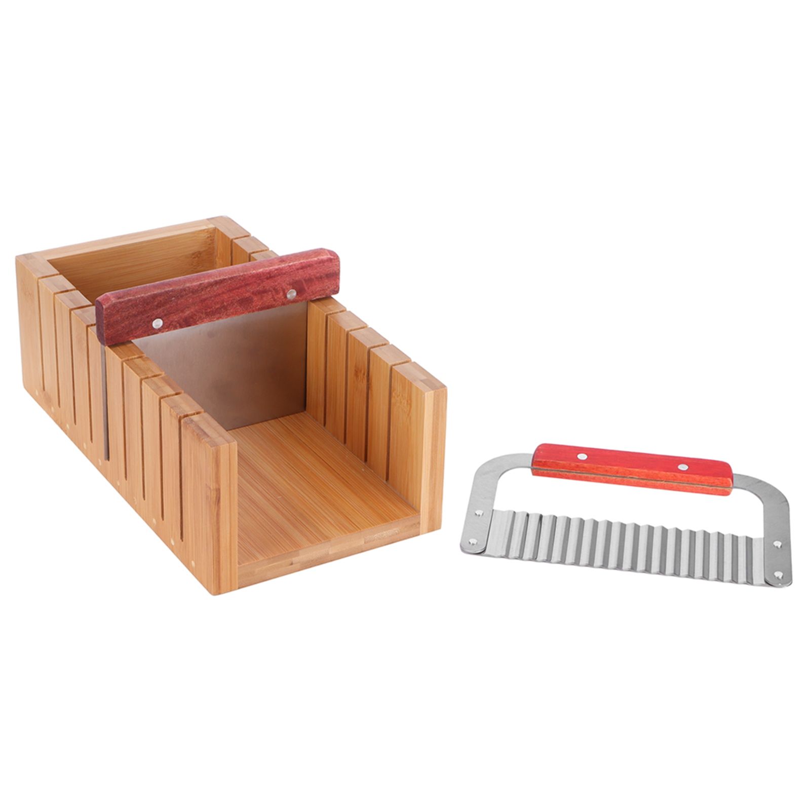 Soap Cutting Tool Set Wooden Bread Cutter Mold with Straight Wavy Stainless view 10