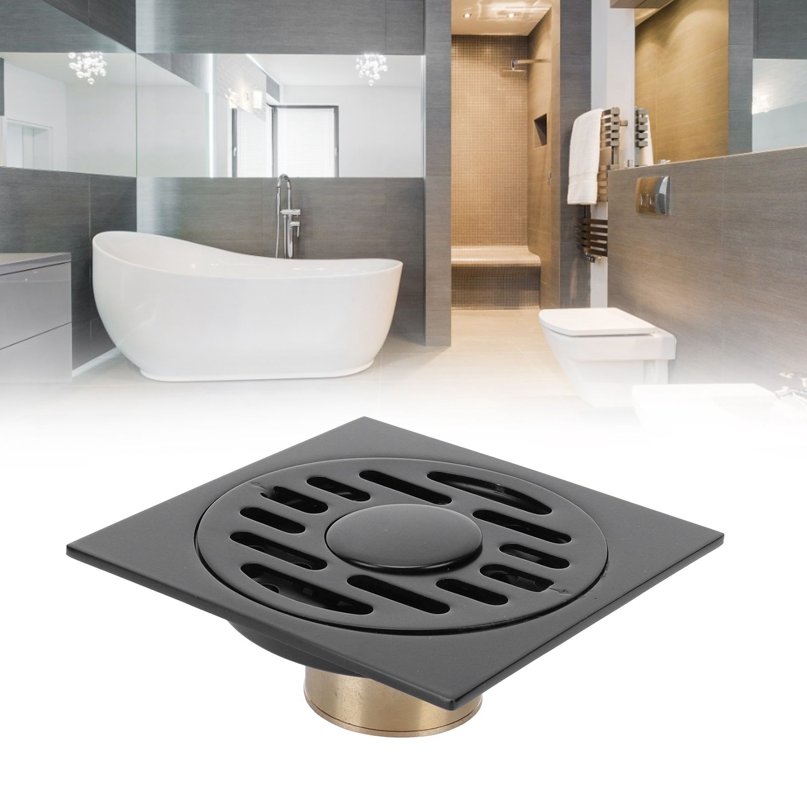 Concealed Floor Drain Set Deodorant Shower Drain Part for Bathroom Kitchen Black view 12