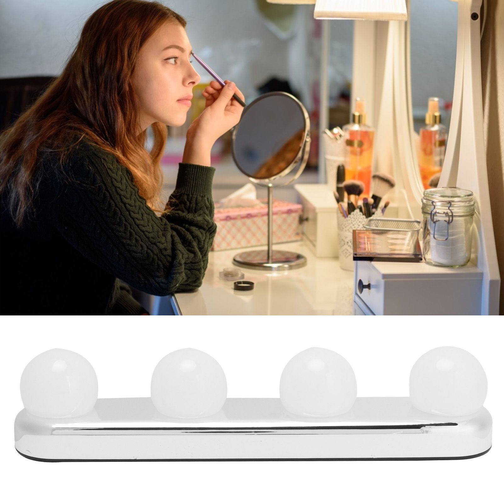 4LED Dressing Table Light Makeup Wall Lamp Kit Bulbs Mirror Light for Living view 11