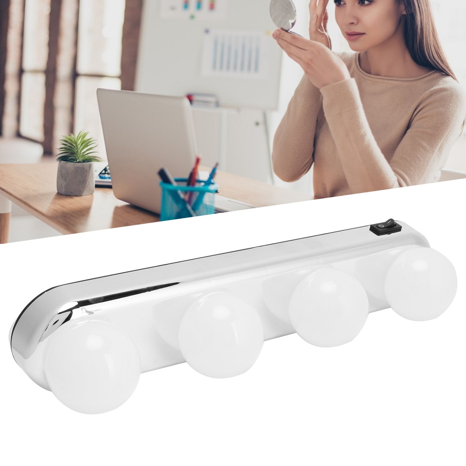 4LED Dressing Table Light Makeup Wall Lamp Kit Bulbs Mirror Light for Living view 12