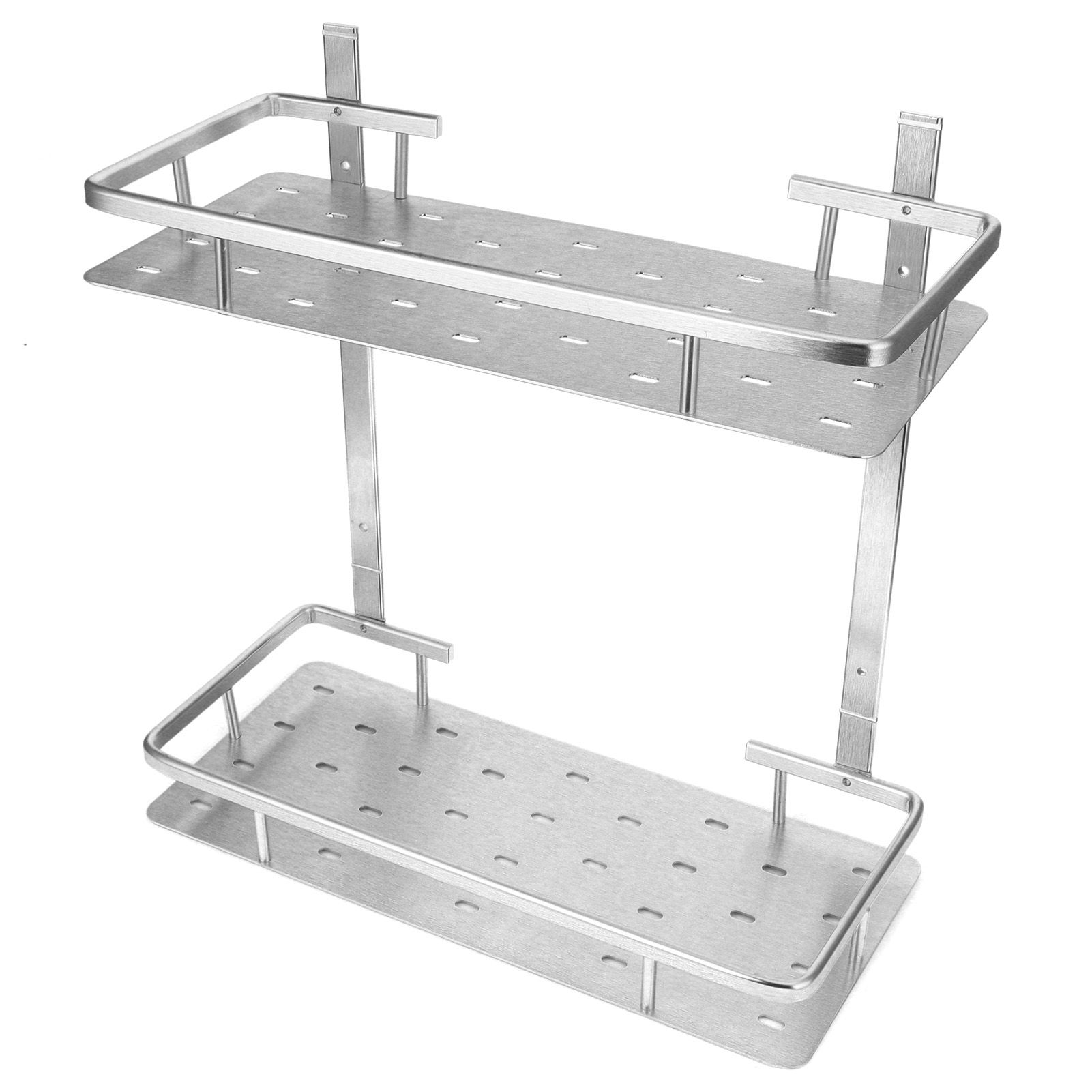 Space Aluminum Bathroom Shelf RustProof Shower Rack Kitchen Storage Basket for — image 1