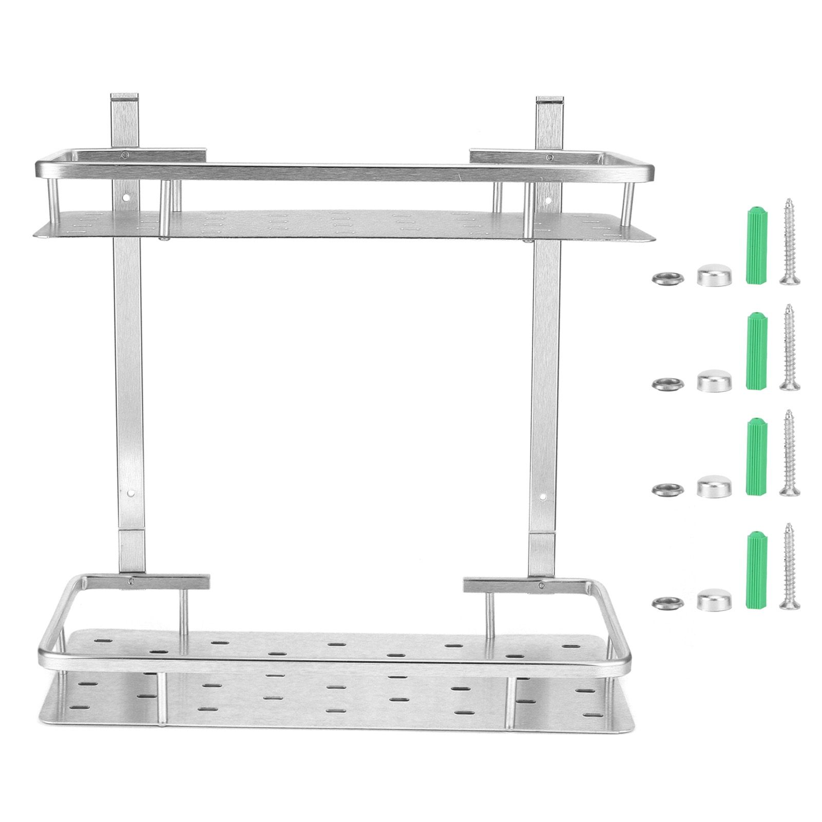 Space Aluminum Bathroom Shelf RustProof Shower Rack Kitchen Storage Basket for view 2