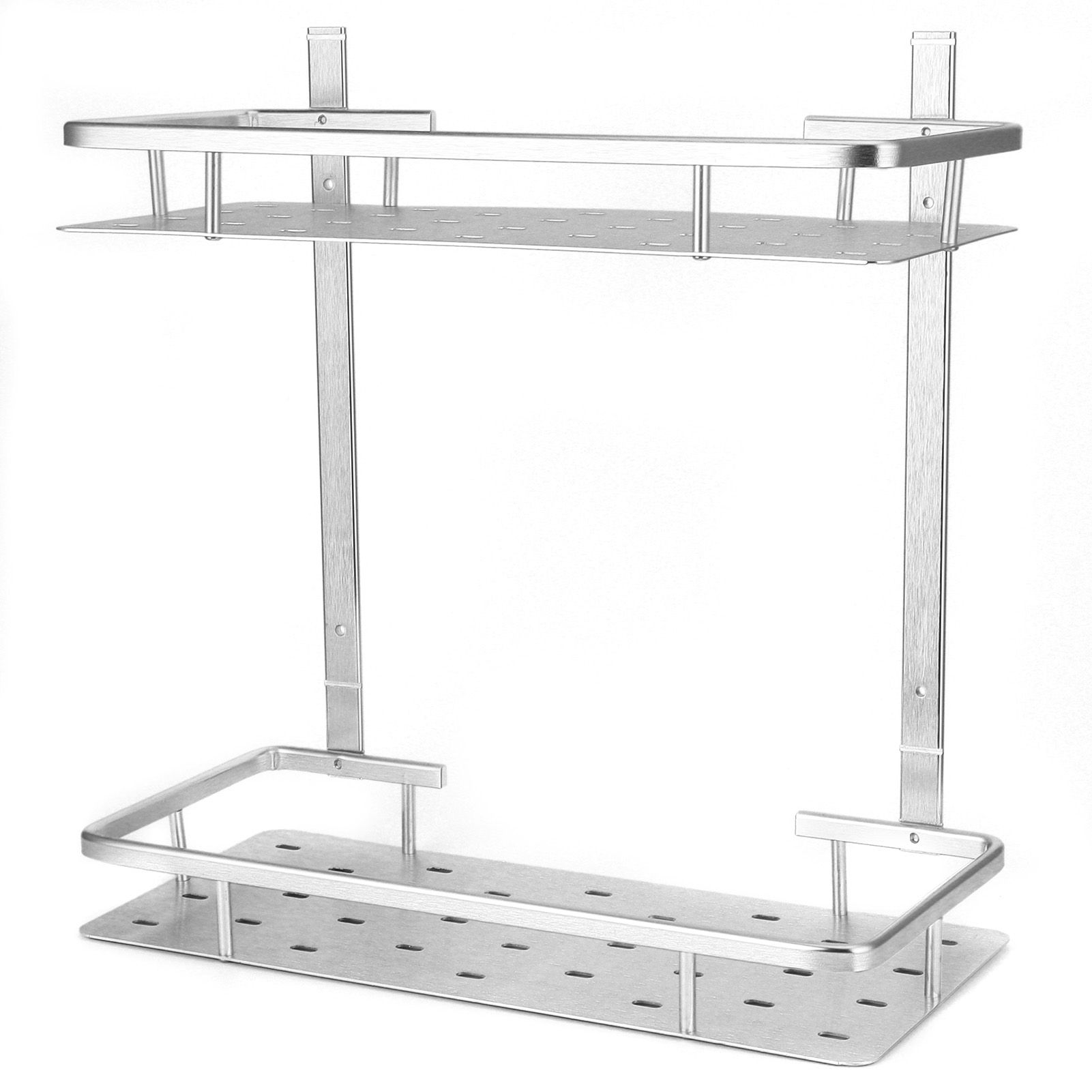 Space Aluminum Bathroom Shelf RustProof Shower Rack Kitchen Storage Basket for view 3