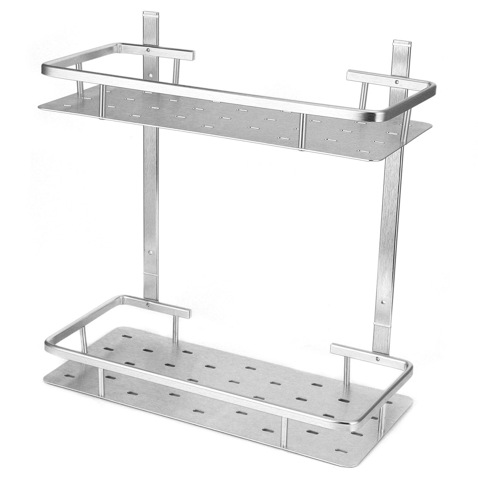 Space Aluminum Bathroom Shelf RustProof Shower Rack Kitchen Storage Basket for view 4