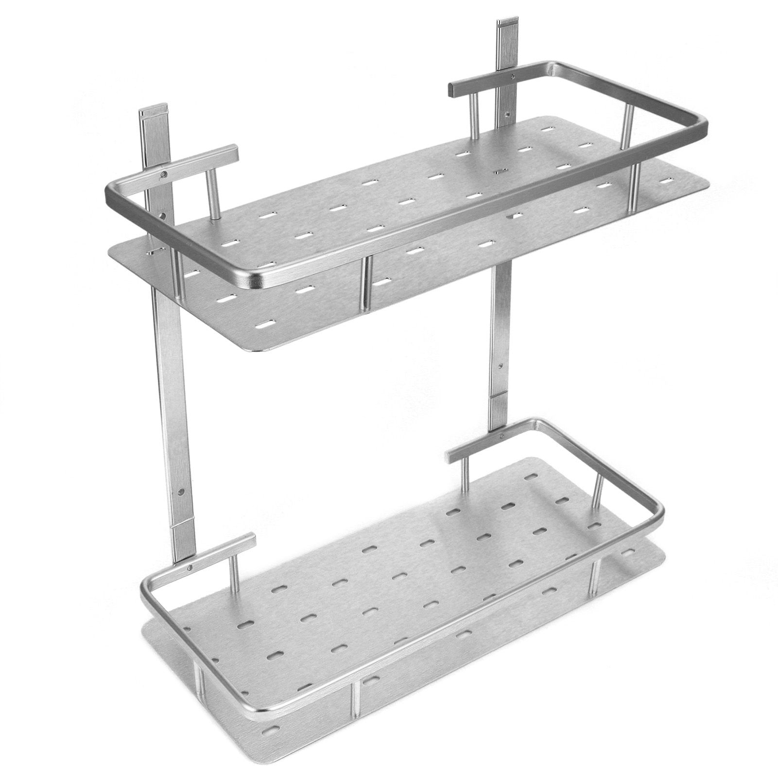 Space Aluminum Bathroom Shelf RustProof Shower Rack Kitchen Storage Basket for view 6