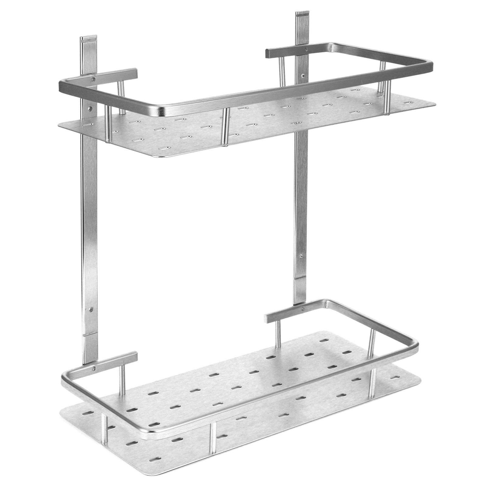 Space Aluminum Bathroom Shelf RustProof Shower Rack Kitchen Storage Basket for view 7