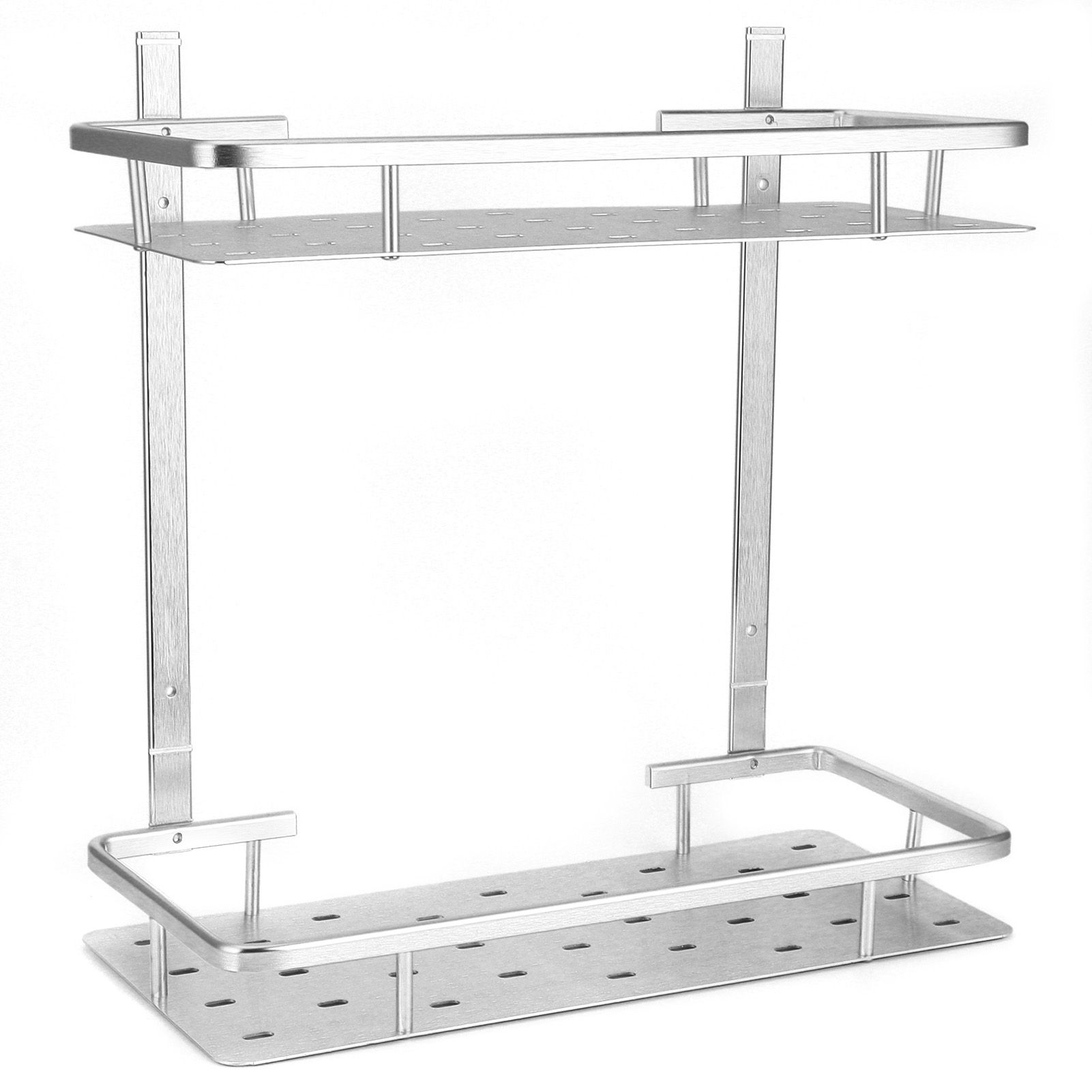 Space Aluminum Bathroom Shelf RustProof Shower Rack Kitchen Storage Basket for view 10