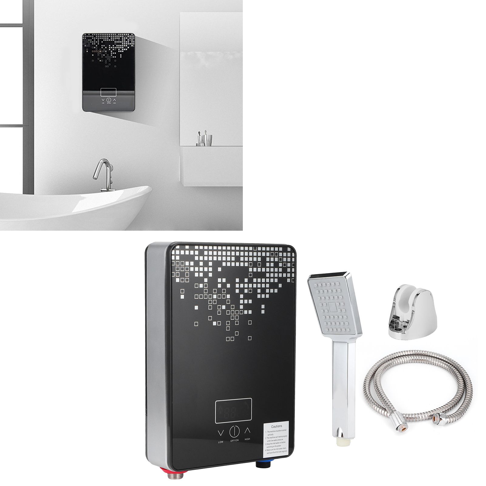 6500W 220V Instant Heating Electric Water Heater Digital Display with Shower view 11