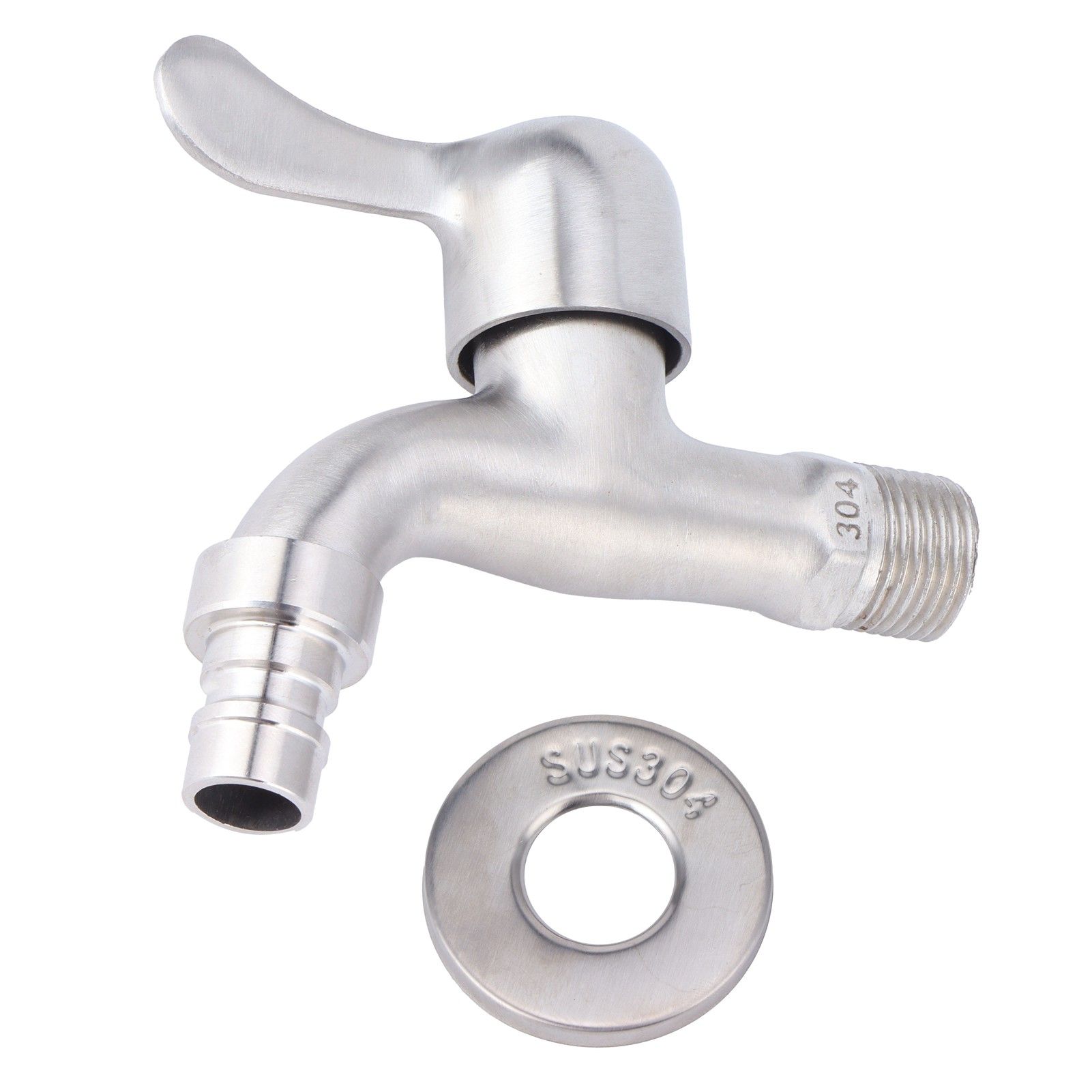 G1/2 Garden Faucet Wall Mounted Brushed Outdoor Wash Basin Mop Pool Lengthen view 2