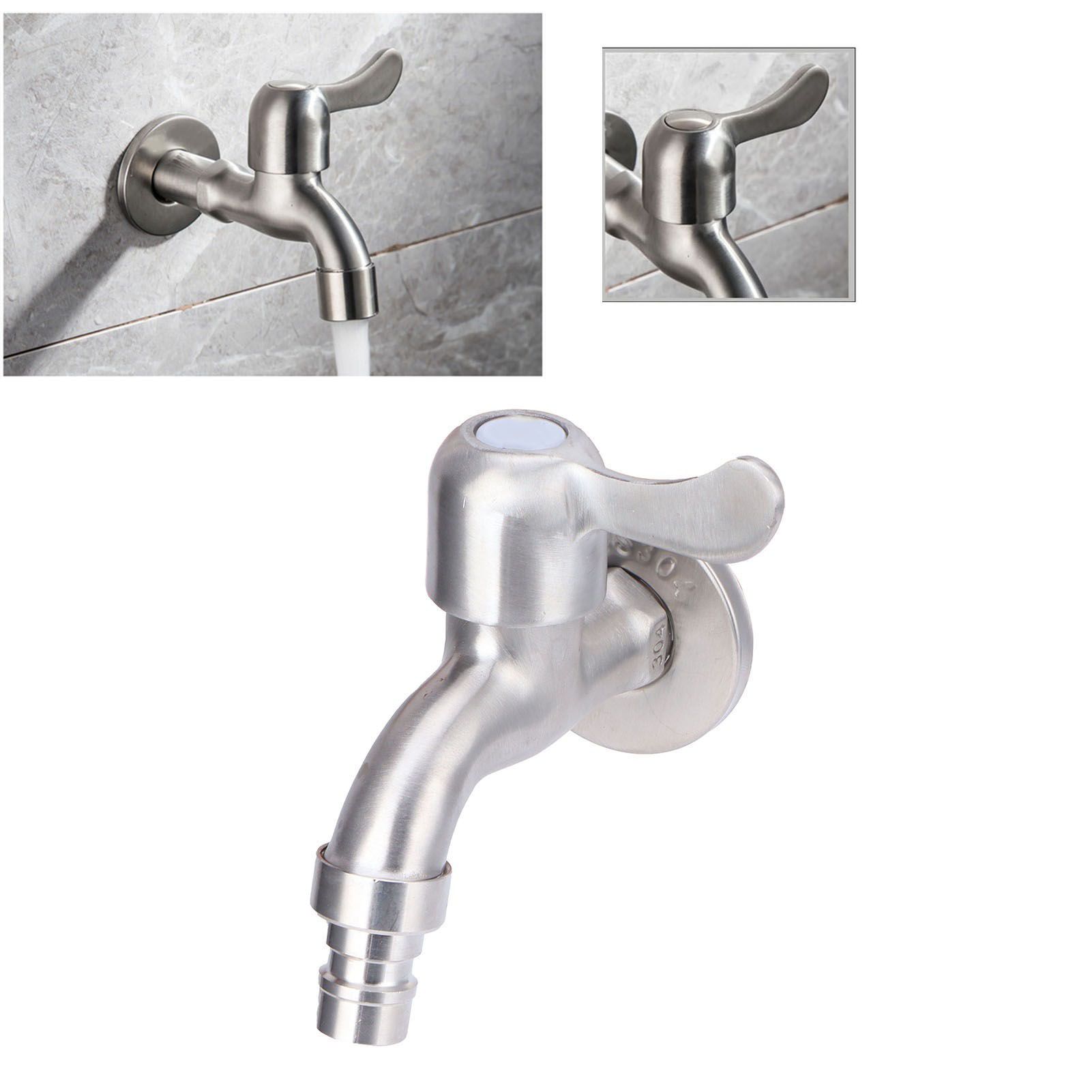G1/2 Garden Faucet Wall Mounted Brushed Outdoor Wash Basin Mop Pool Lengthen view 12