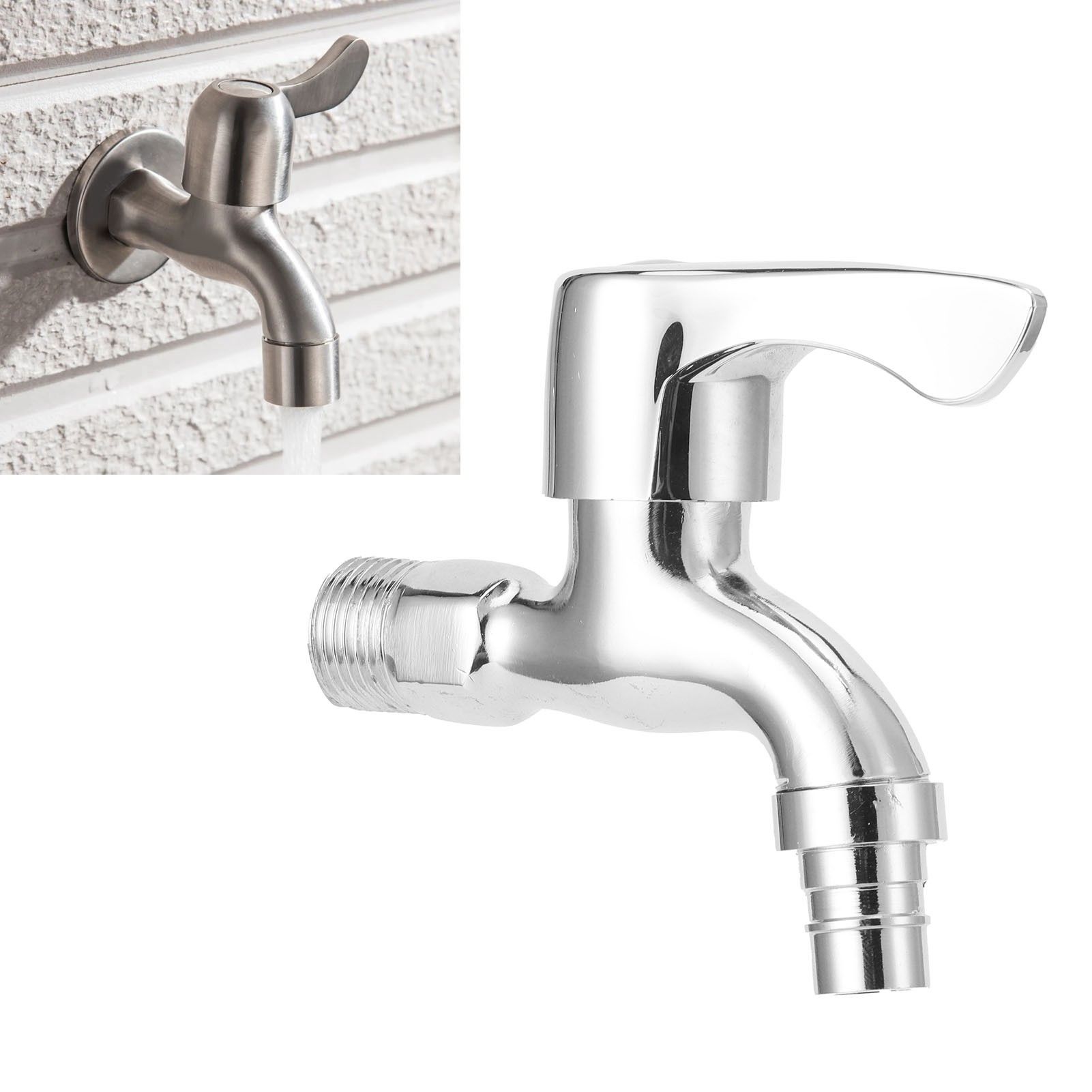 G1/2 Male Thread Wall Mounted Faucet Single Cold Brushed Faucet for Bathroom view 11