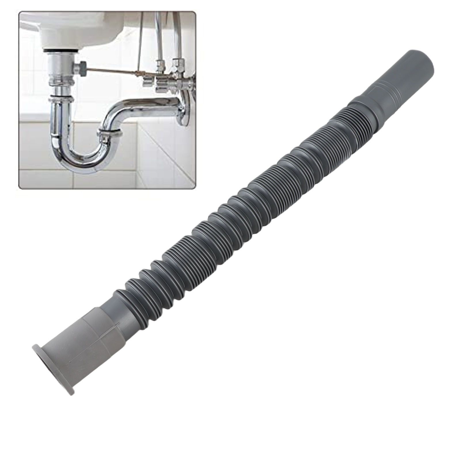 Extension Drain Pipe Flexible Plastic Angle Exhaust Tube for Home Kitchen view 11