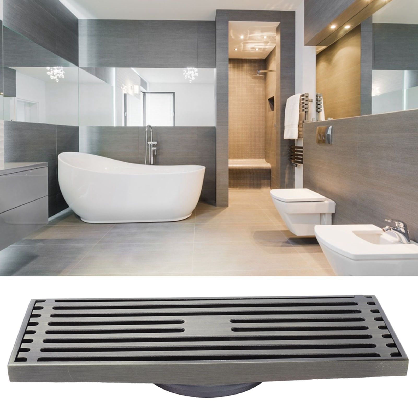 Linear Floor Drain with Removable Cover Antique Drain Set for Bathroom Toilet view 11