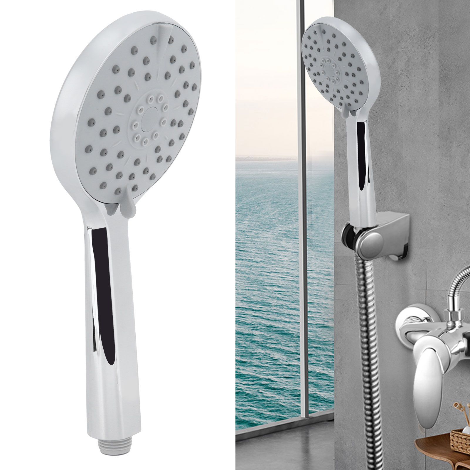 G1/2 HandHeld Shower Head High Pressure Rainfall Shower Sprayer with 4Setting view 12