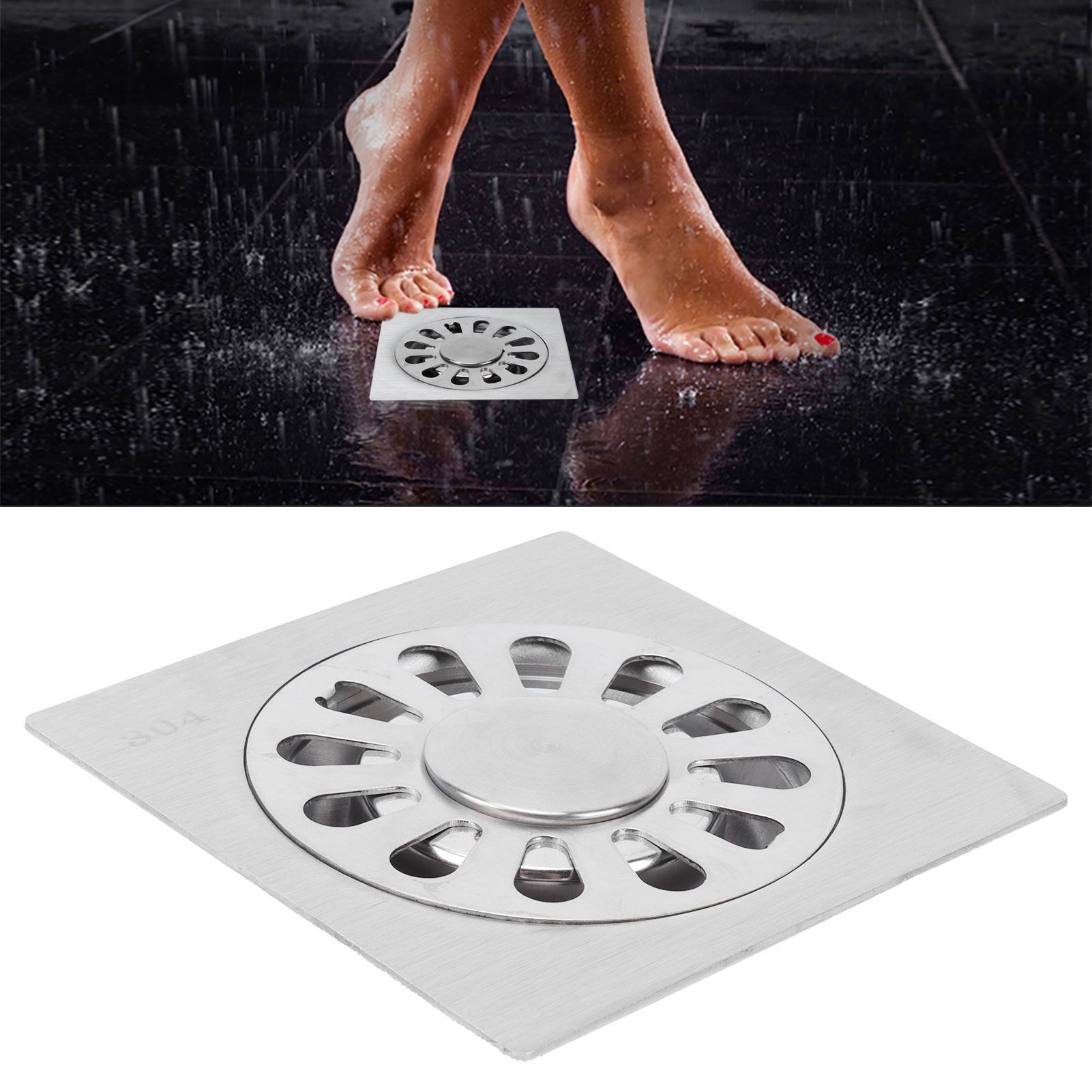 Square Floor Drain Set 304 Stainless Steel Shower Drain For Bathroom Kitchen view 11