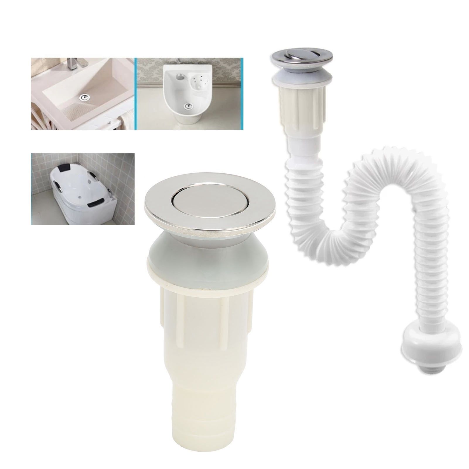 ABS Stainless Steel Basin Drain with Silicone Gaskets for Living Room Hotel view 12