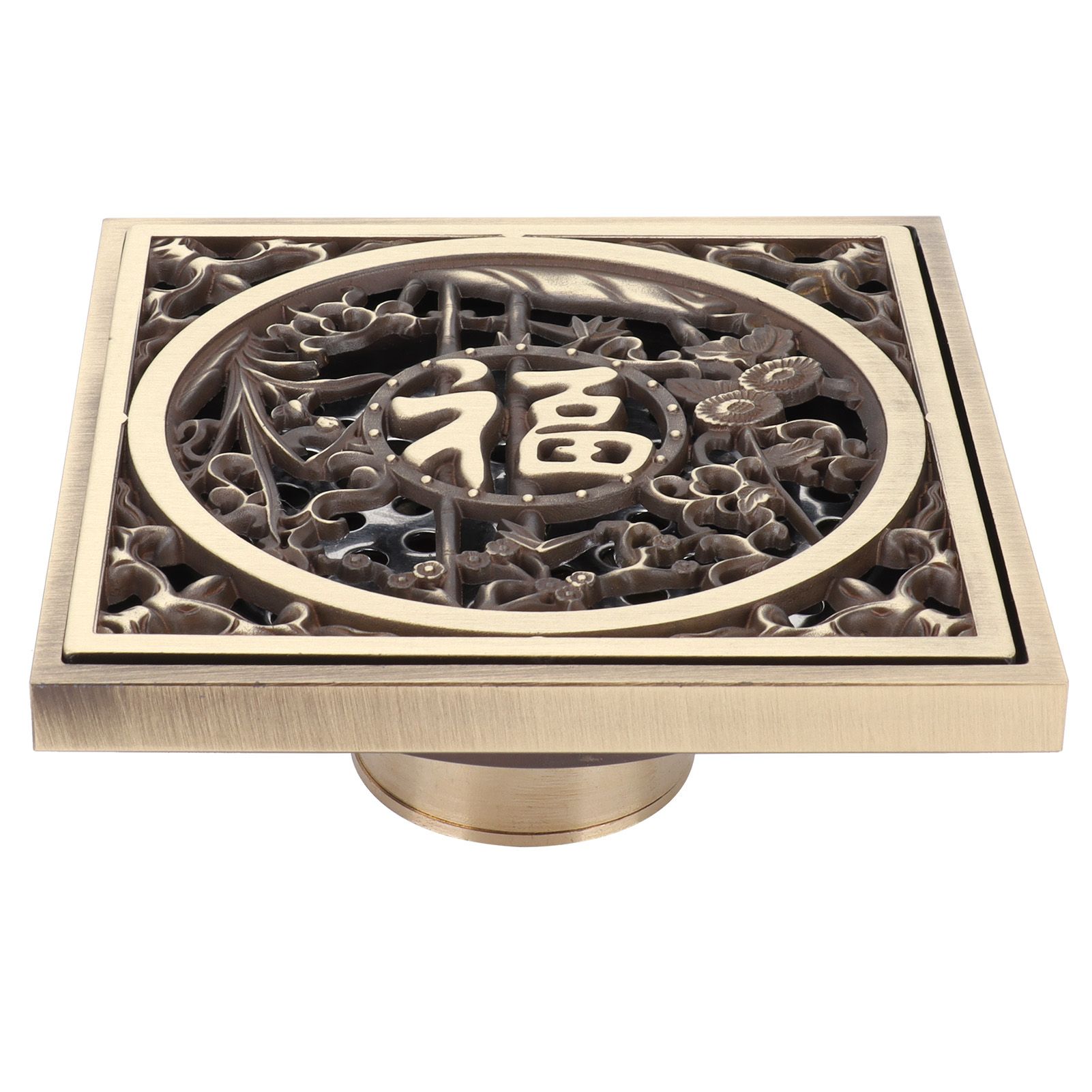 Copper Floor Drain Antique Shower Floor Drain Set with Cover Filter Bathroom view 2