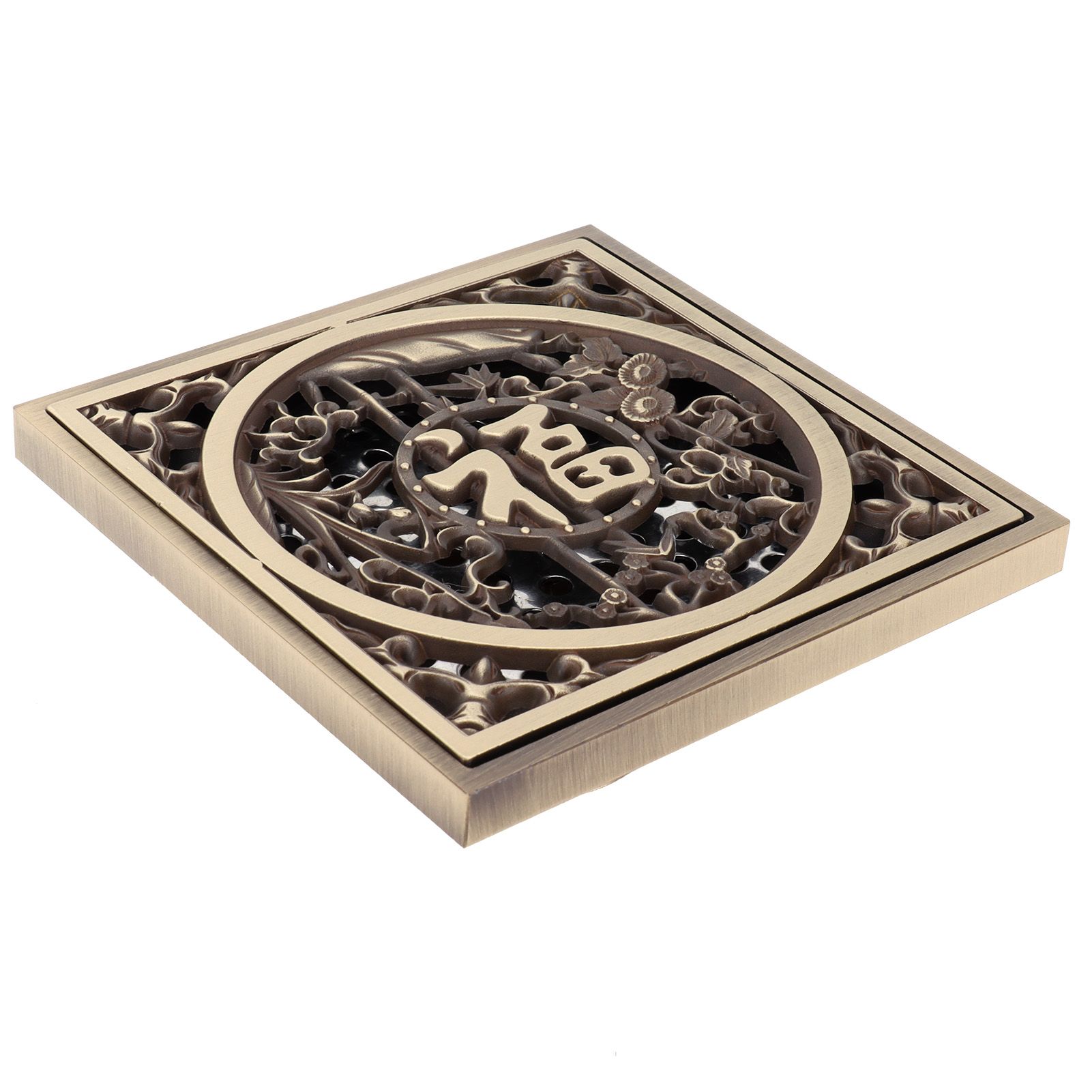 Copper Floor Drain Antique Shower Floor Drain Set with Cover Filter Bathroom view 3