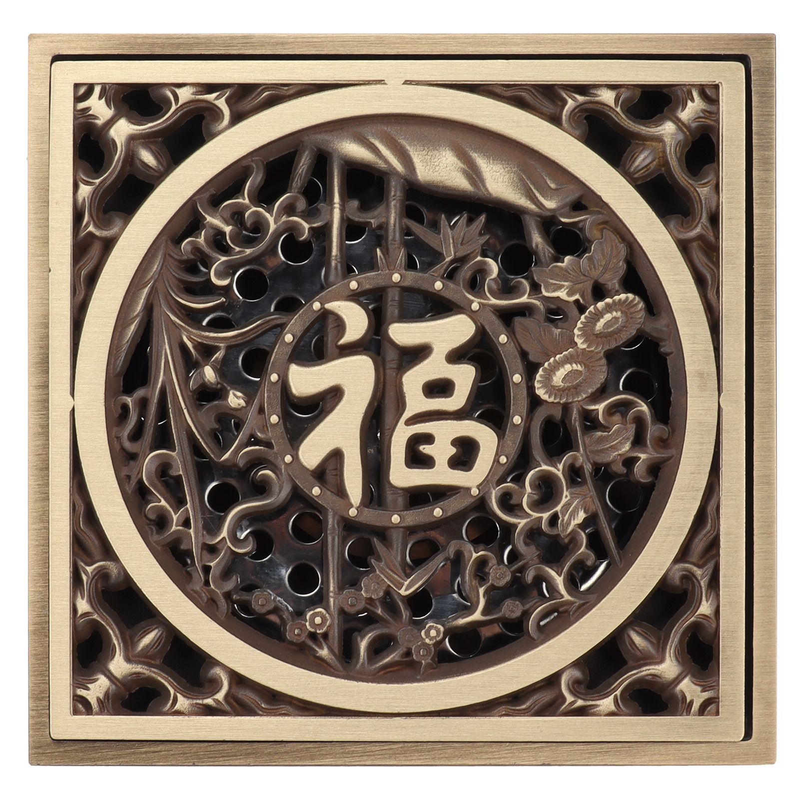 Copper Floor Drain Antique Shower Floor Drain Set with Cover Filter Bathroom view 5
