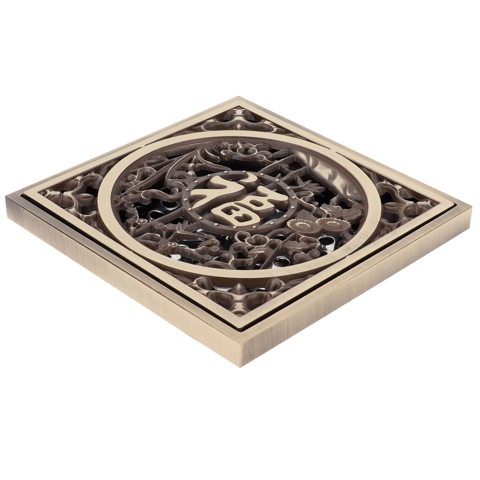 Copper Floor Drain Antique Shower Floor Drain Set with Cover Filter Bathroom view 6