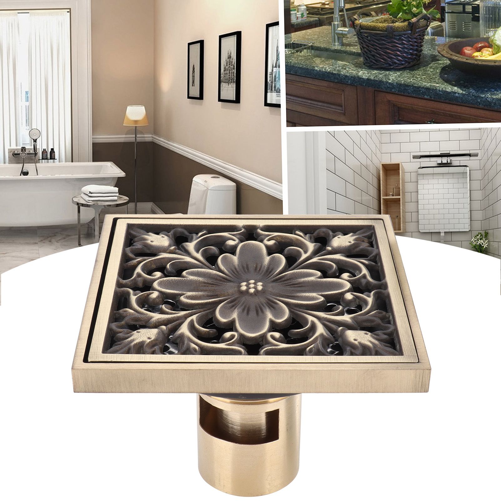 Bathroom Floor Drain Kit Antique Shower Drain Accessory for Home Hotel Toilet view 12