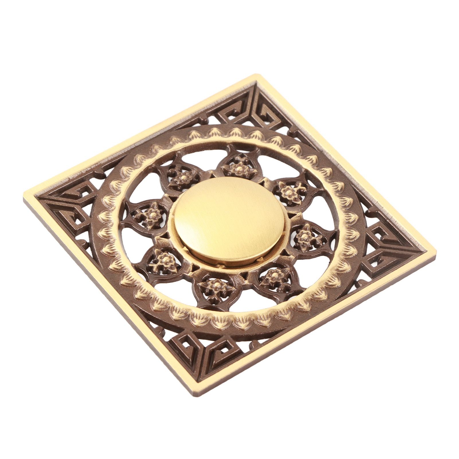 10x10cm All‑Copper Floor Drain Insect‑Proof Odor‑Proof Antique Floor Drain for view 2
