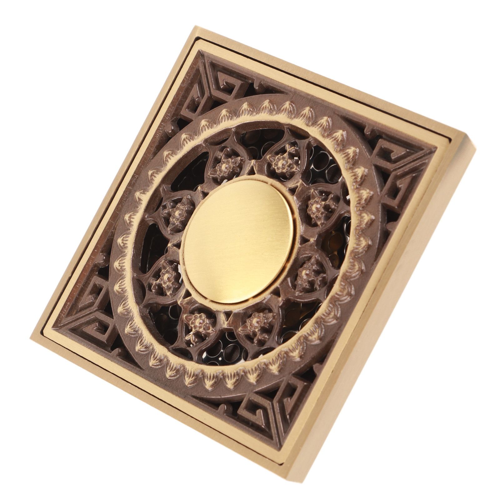 10x10cm All‑Copper Floor Drain Insect‑Proof Odor‑Proof Antique Floor Drain for view 4
