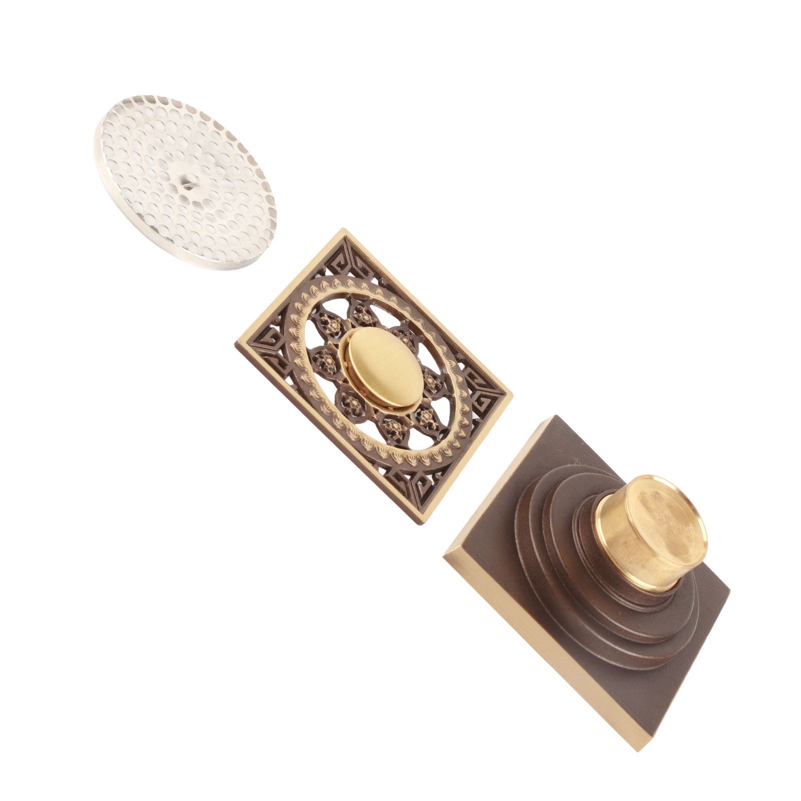 10x10cm All‑Copper Floor Drain Insect‑Proof Odor‑Proof Antique Floor Drain for view 9