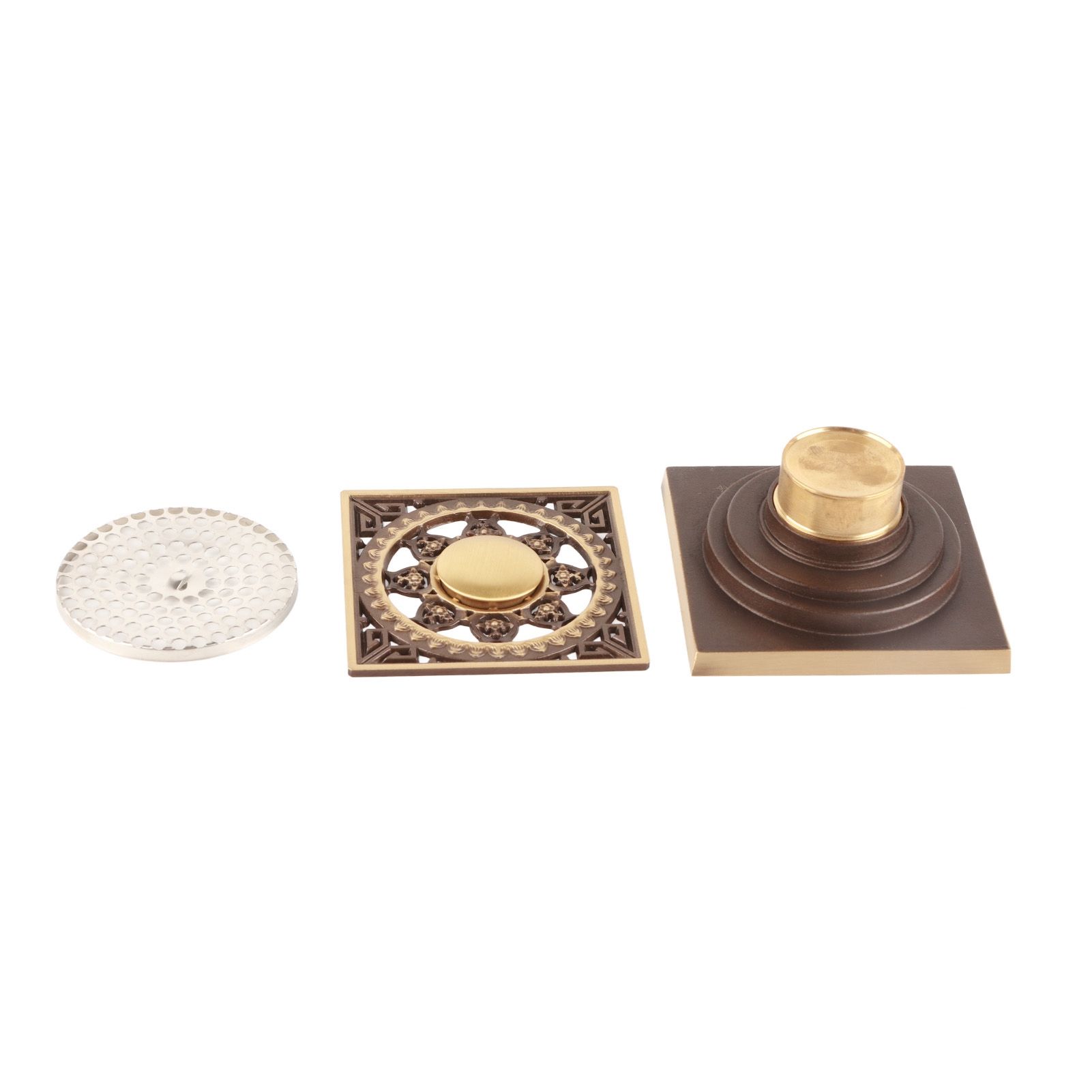 10x10cm All‑Copper Floor Drain Insect‑Proof Odor‑Proof Antique Floor Drain for view 10