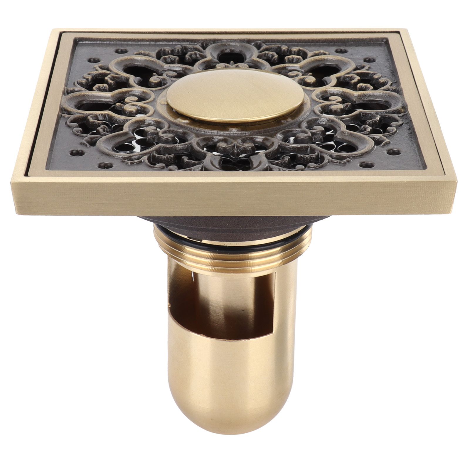 Deodorant Floor Drain Kit Copper Antique Concealed Shower Drain for Kitchen view 2