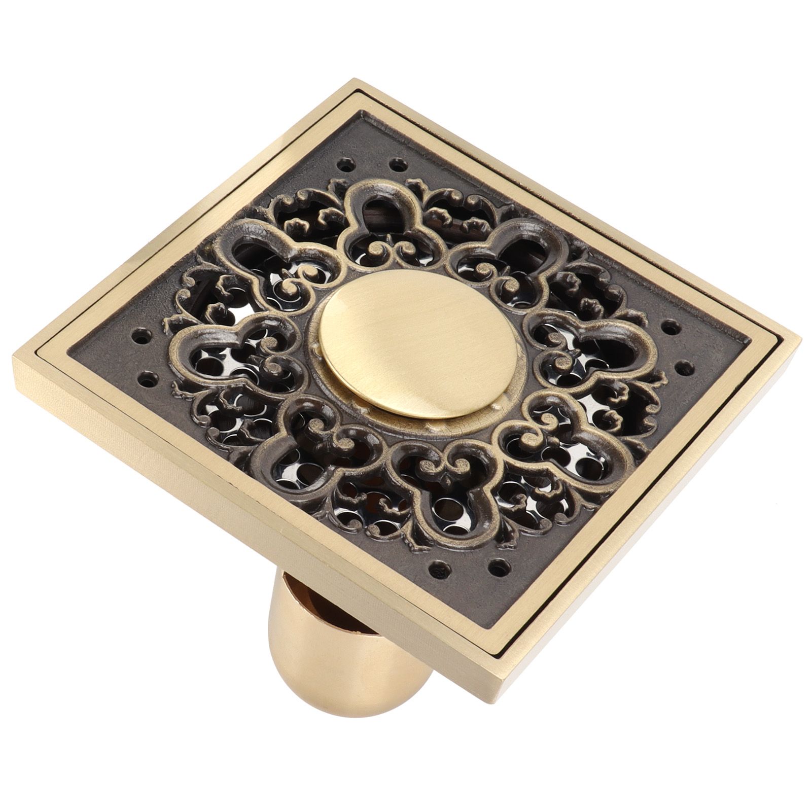 Deodorant Floor Drain Kit Copper Antique Concealed Shower Drain for Kitchen view 3
