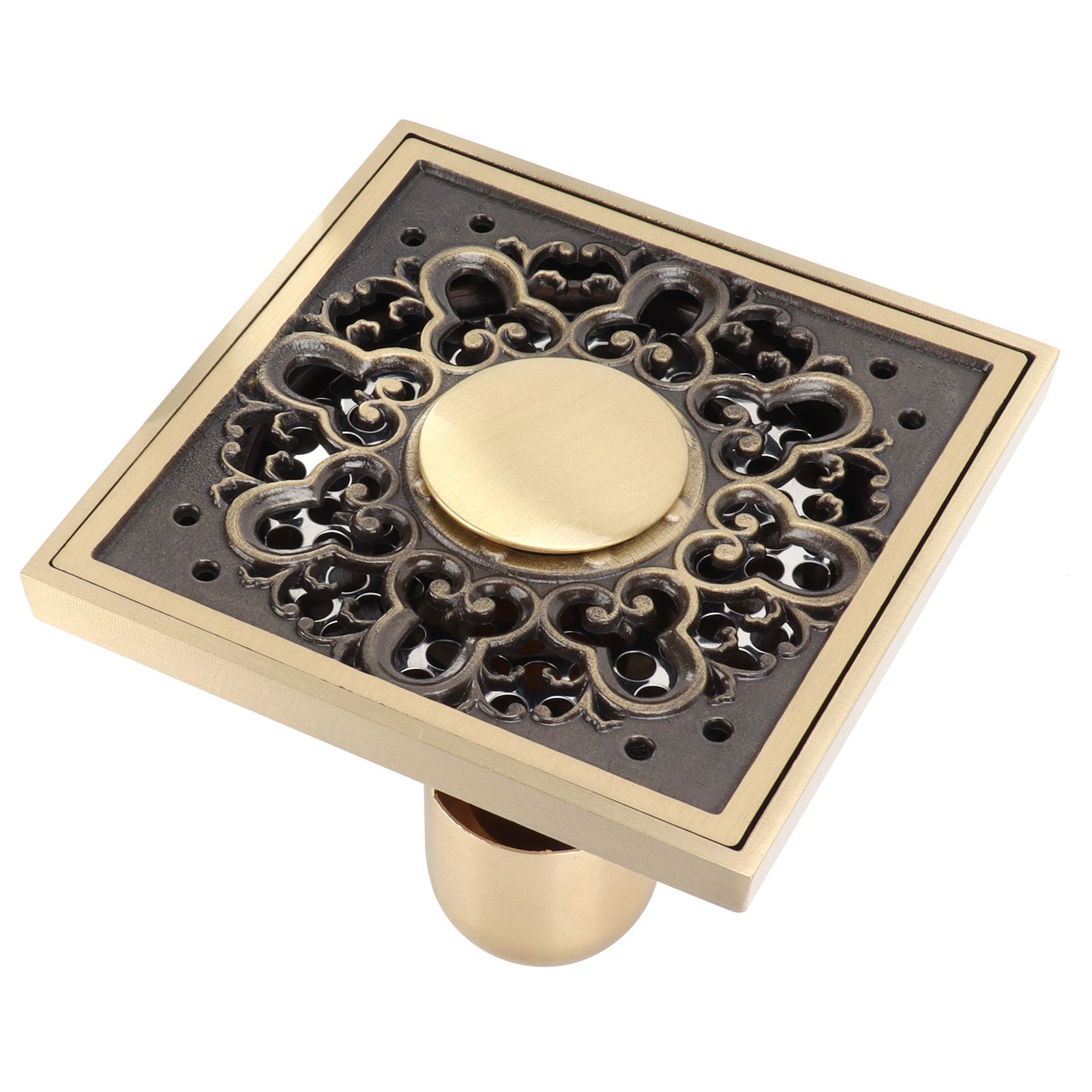 Deodorant Floor Drain Kit Copper Antique Concealed Shower Drain for Kitchen view 4
