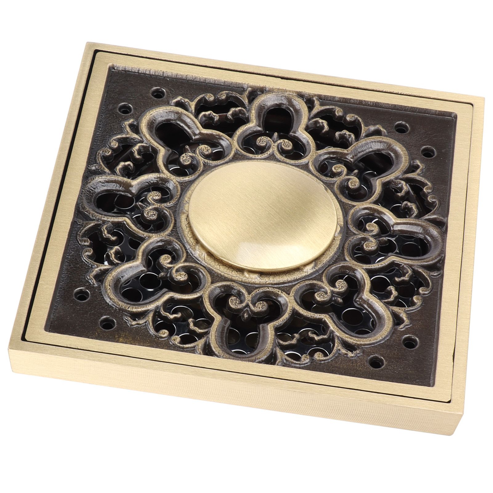 Deodorant Floor Drain Kit Copper Antique Concealed Shower Drain for Kitchen view 7