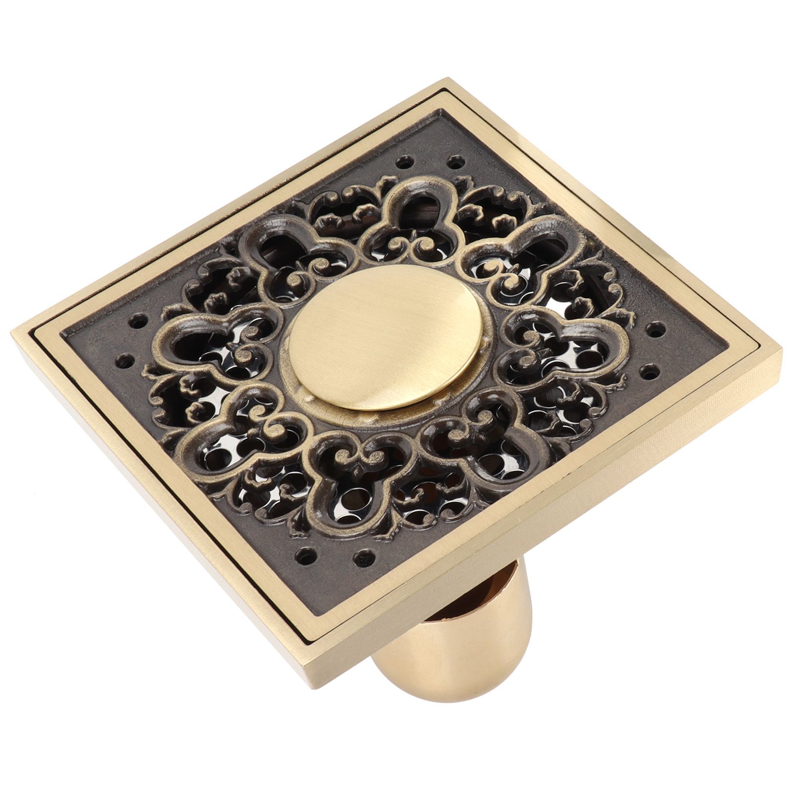 Deodorant Floor Drain Kit Copper Antique Concealed Shower Drain for Kitchen view 9