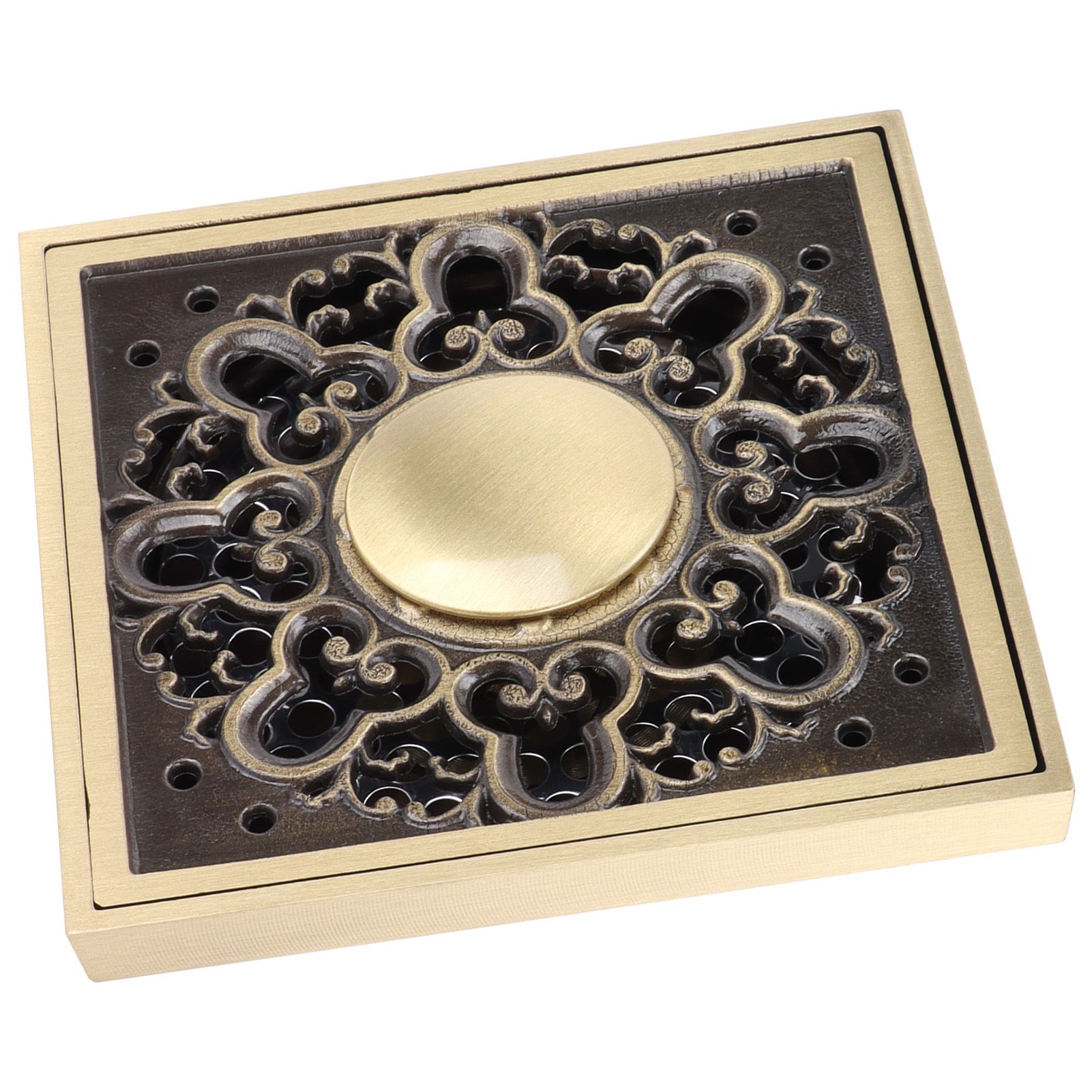 Deodorant Floor Drain Kit Copper Antique Concealed Shower Drain for Kitchen view 10