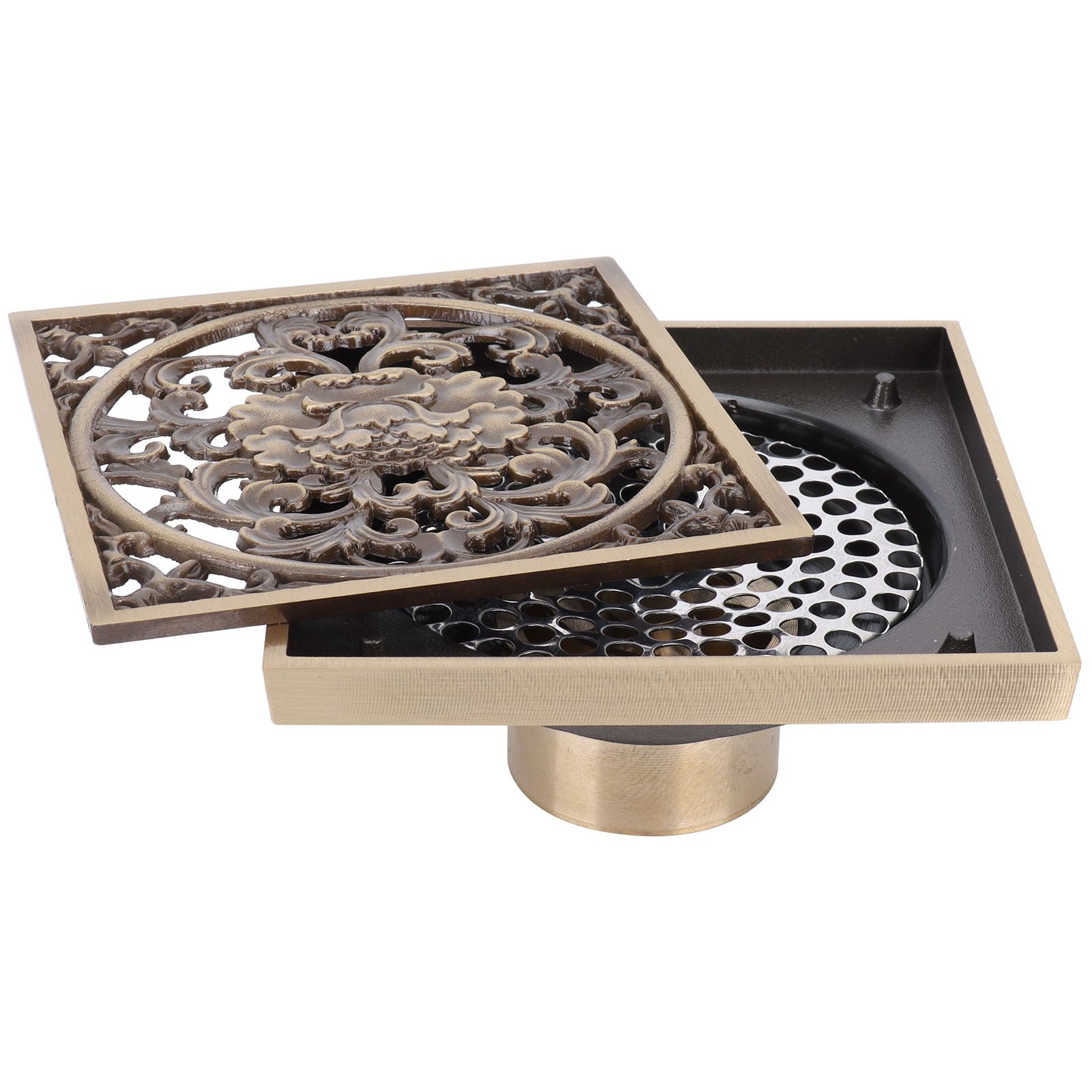 10x10cm Floor Drain Antique Copper Anti Odor Bathroom Floor Drainer view 7