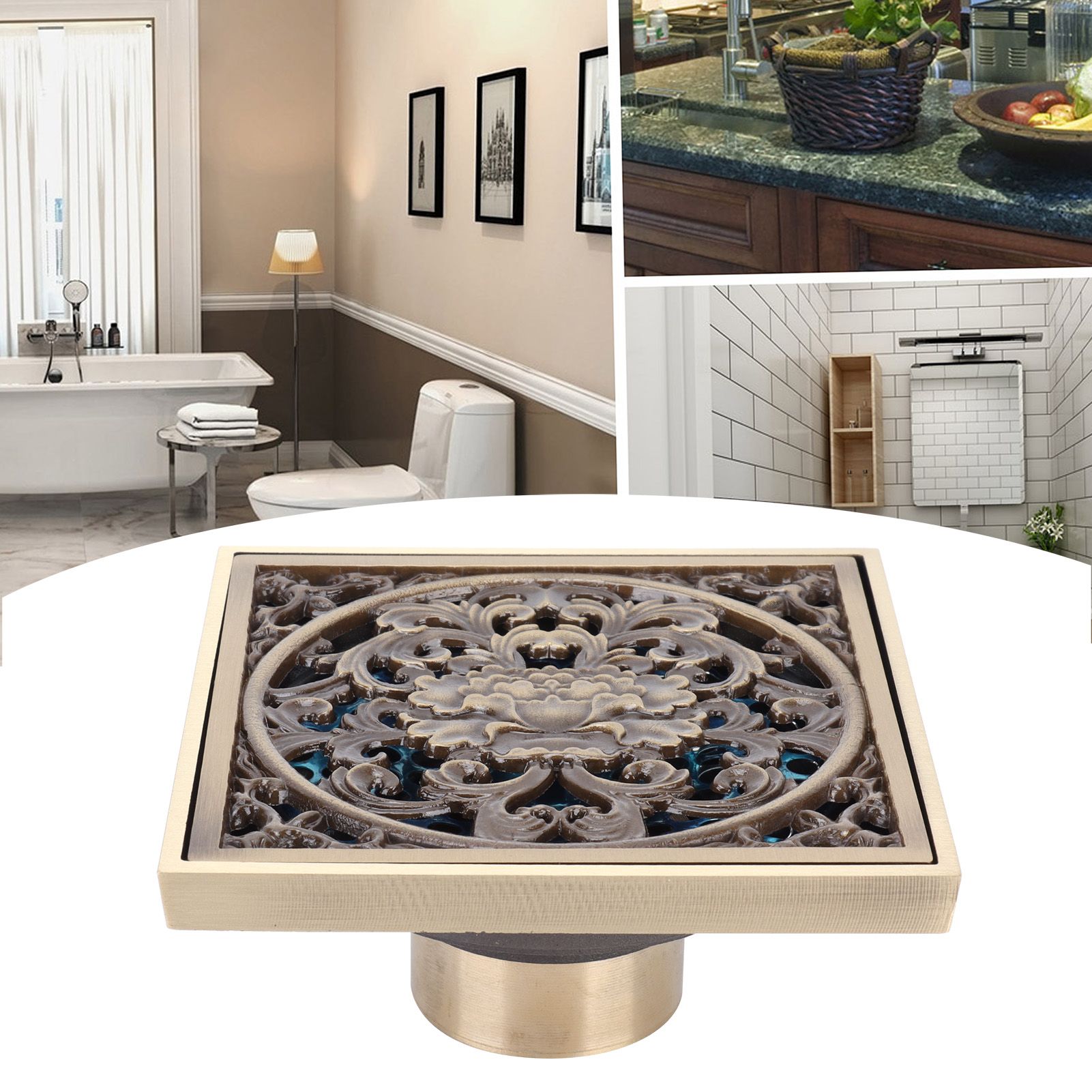 10x10cm Floor Drain Antique Copper Anti Odor Bathroom Floor Drainer view 12