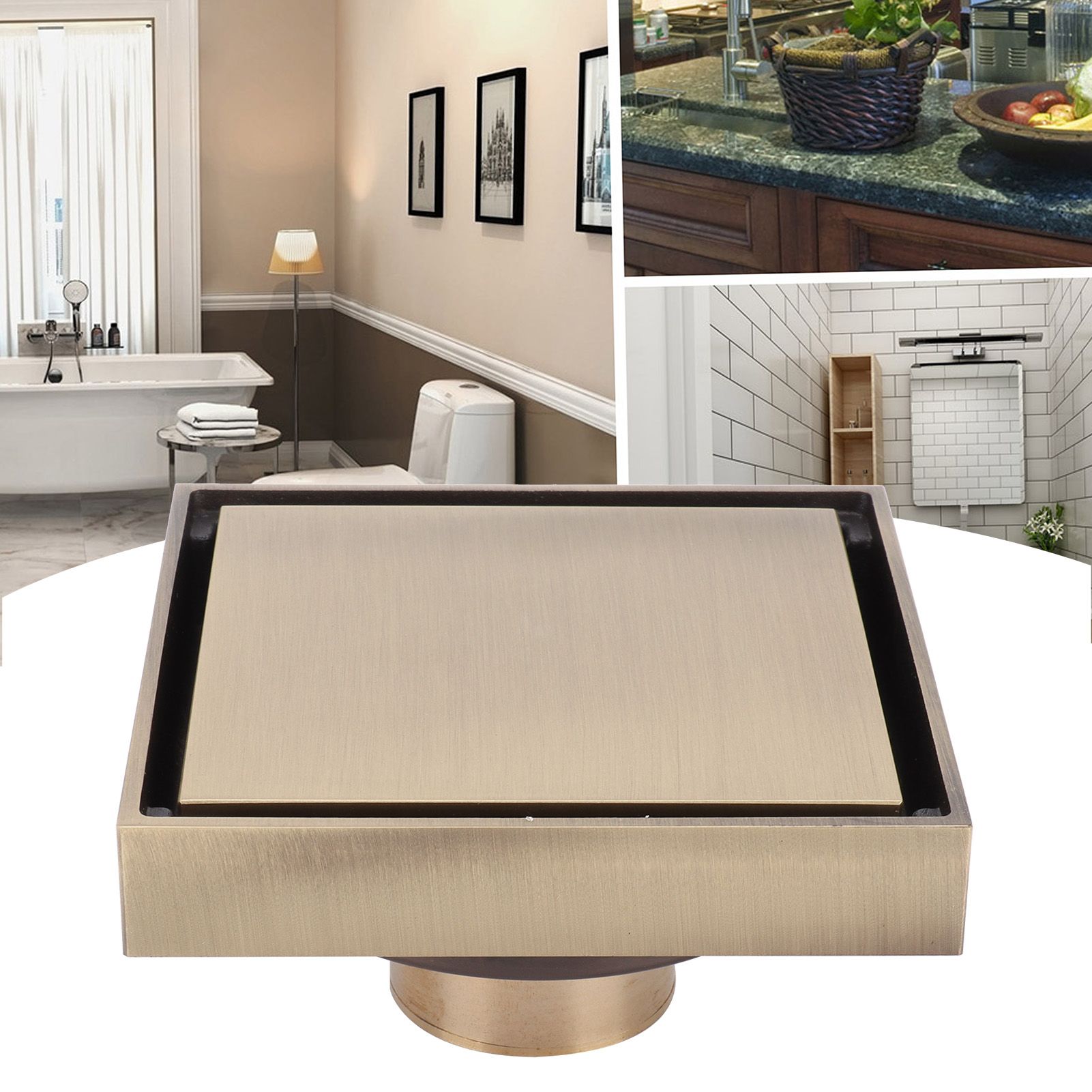 10x10cm Floor Drain Antique Copper Deodorant Floor Drain for Kitchen Bathroom view 12