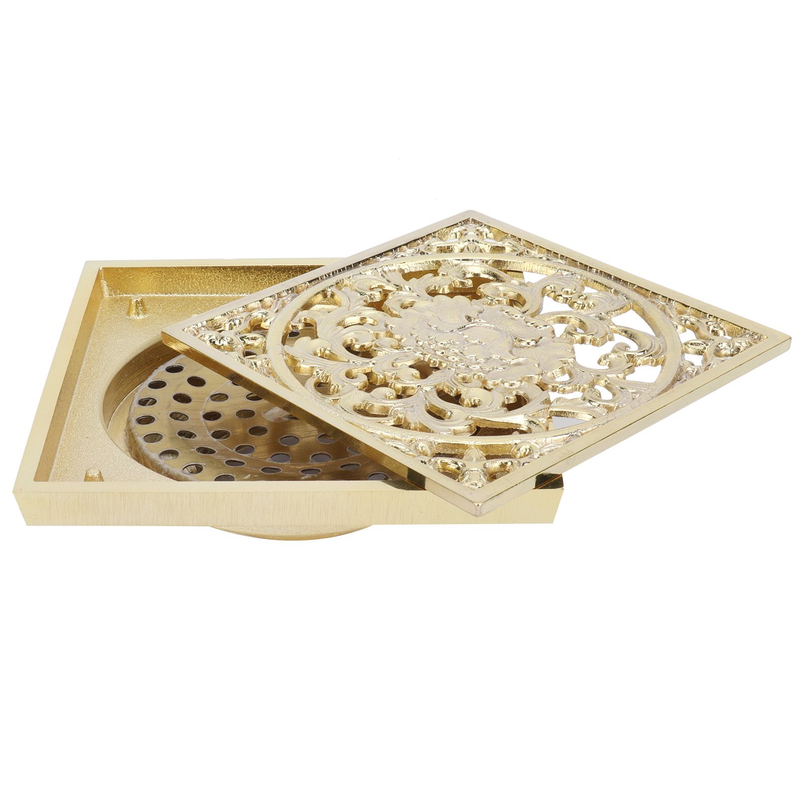10x10cm Floor Drain Gold Copper Deodorant Floor Drain Strainer for Kitchen view 4