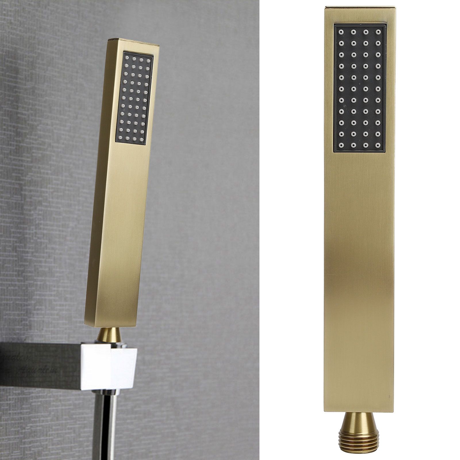 G1/2 Flat Square Shape Shower Head HandHeld Full Copper Shower Sprayer for view 12